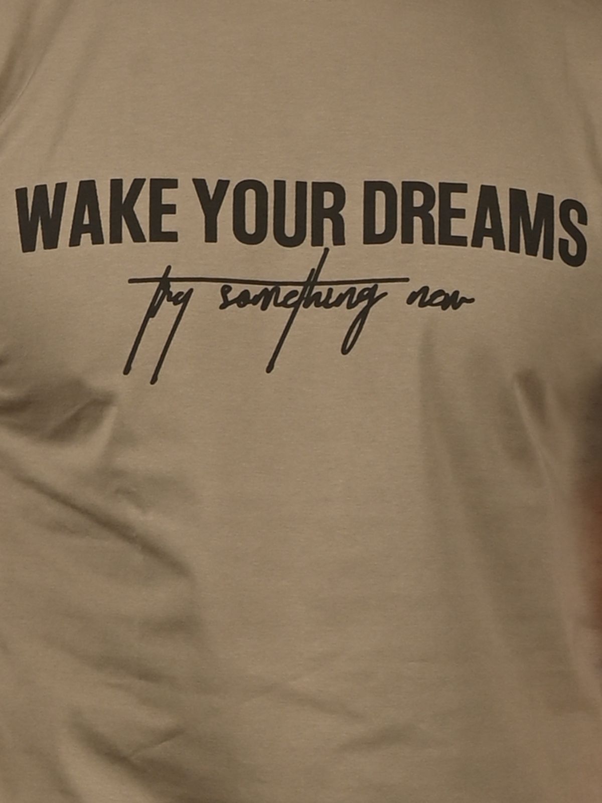 Franco Dark Beige Cotton Jersey Printed T-Shirt For Men