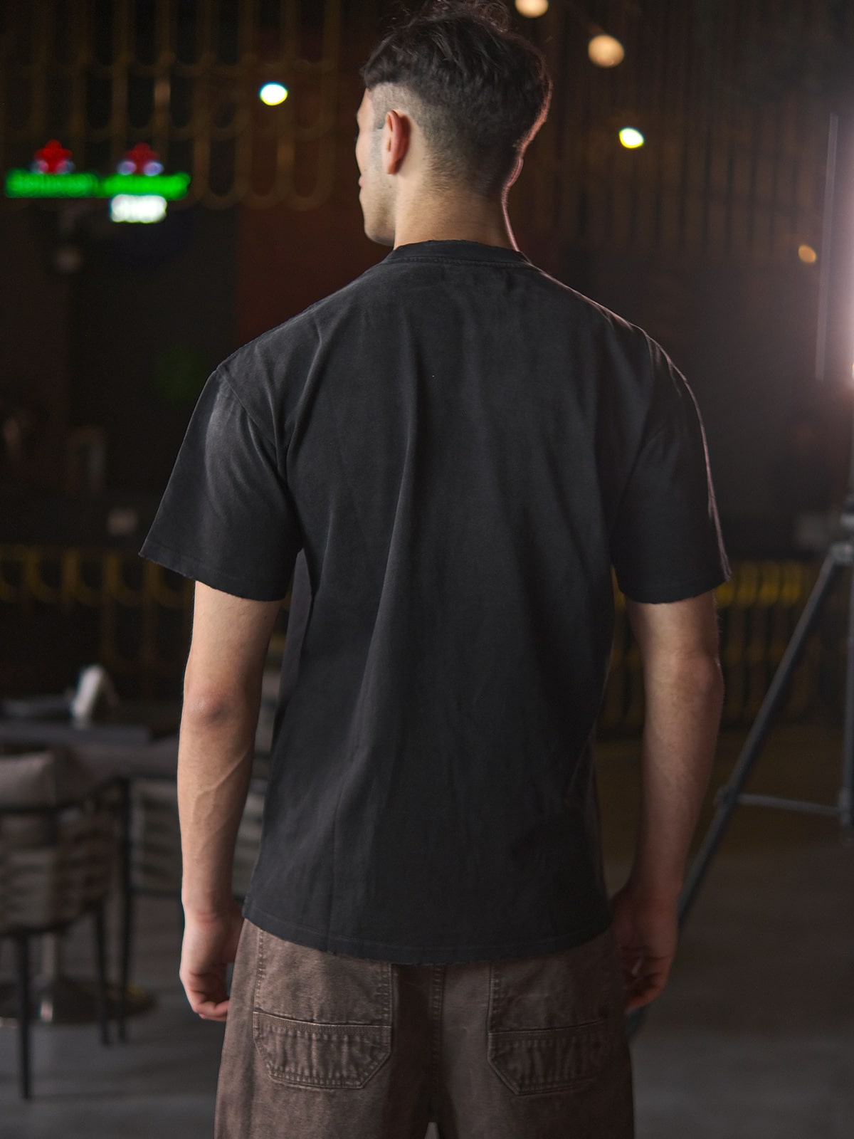 Black Cotton Jersey Printed T-Shirt For Men