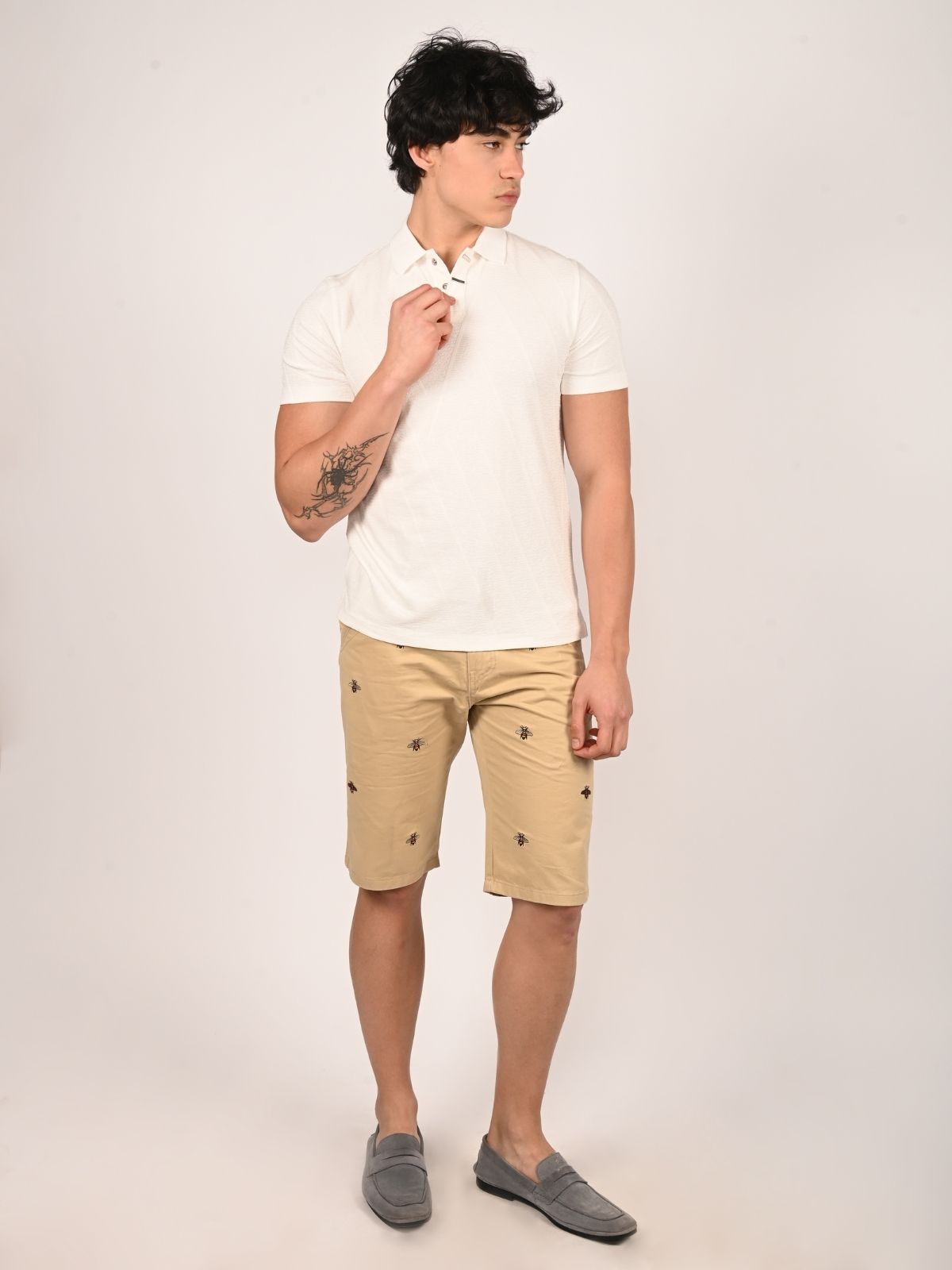 Franco White Polyester Lycra Solid T-Shirt For Men