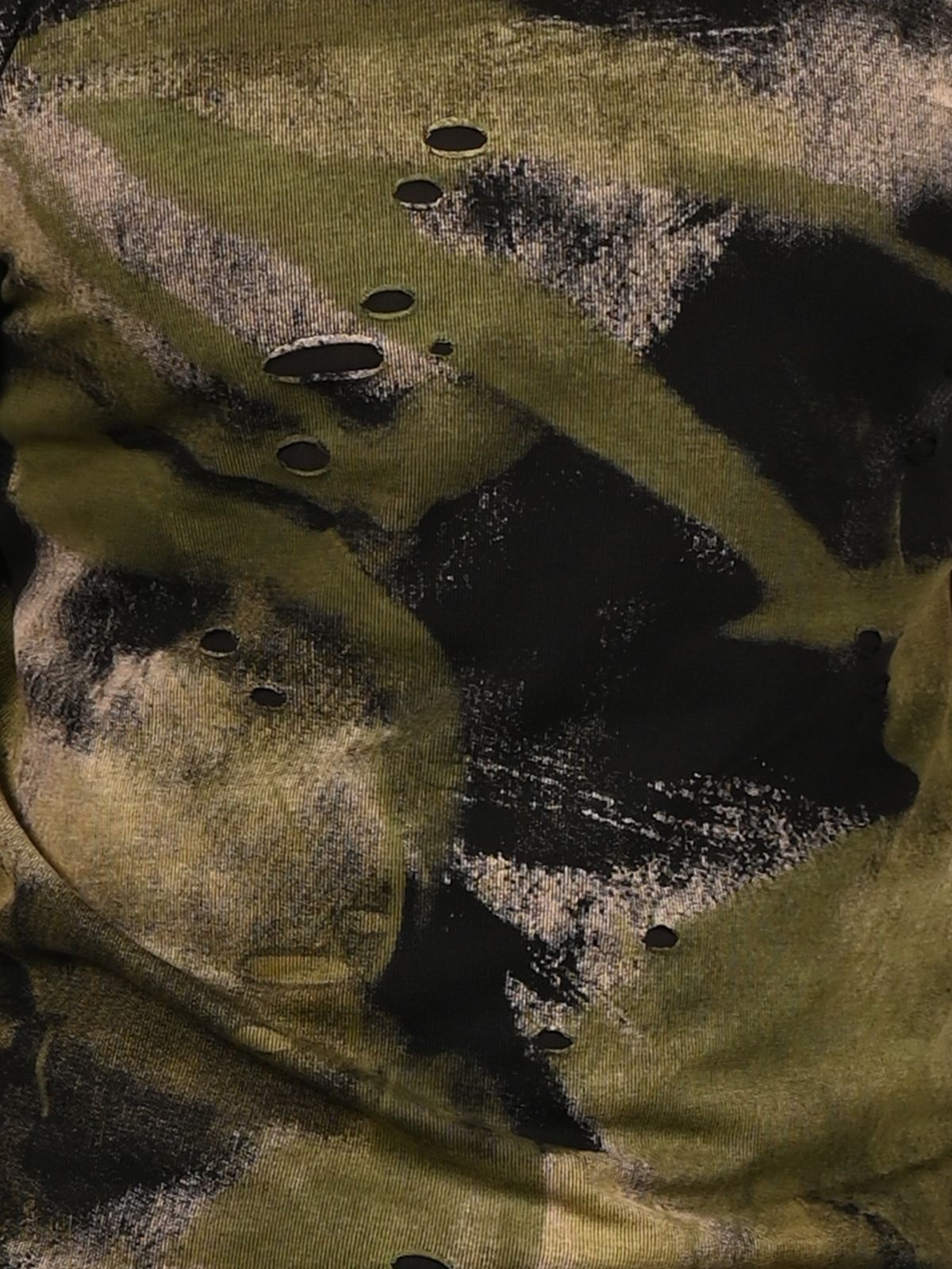 Franco Black And Olive Polyester Lycra Printed T-Shirt For Men