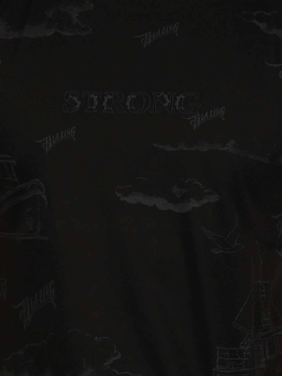 Franco Black Cotton Jersey Printed T-Shirt For Men