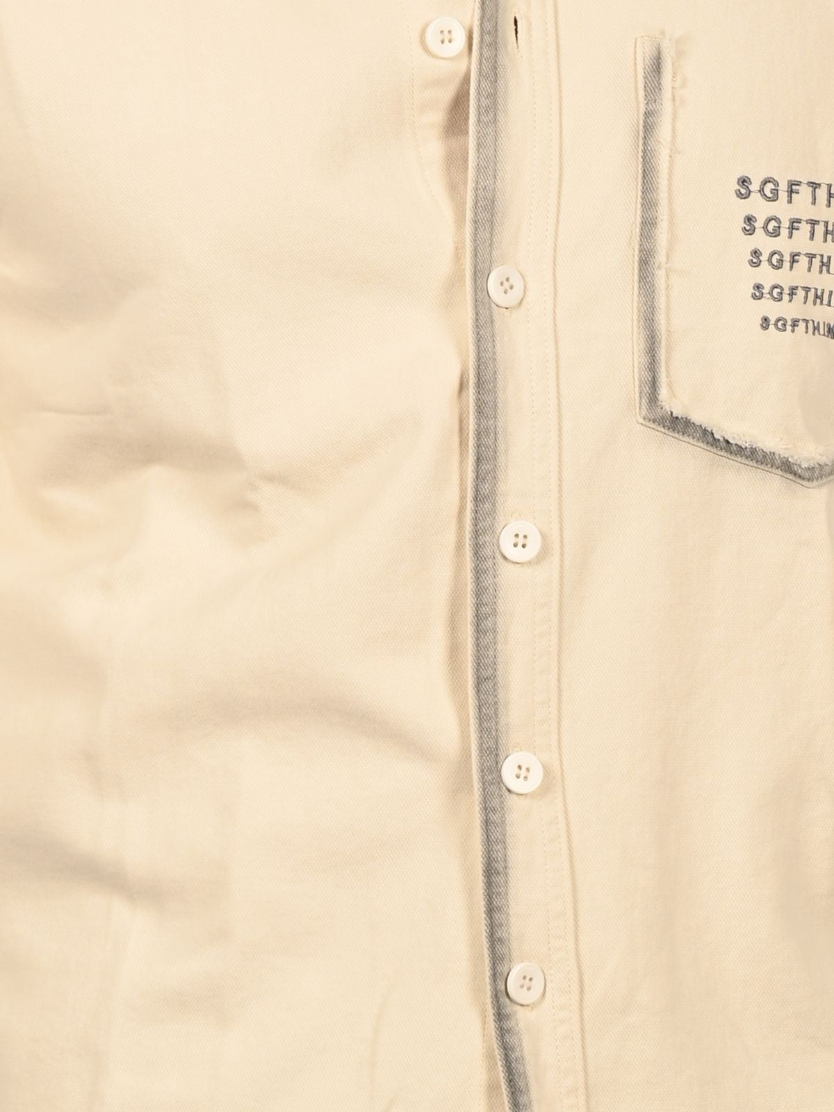 Franco Off White Denim Solid Shirts For Men