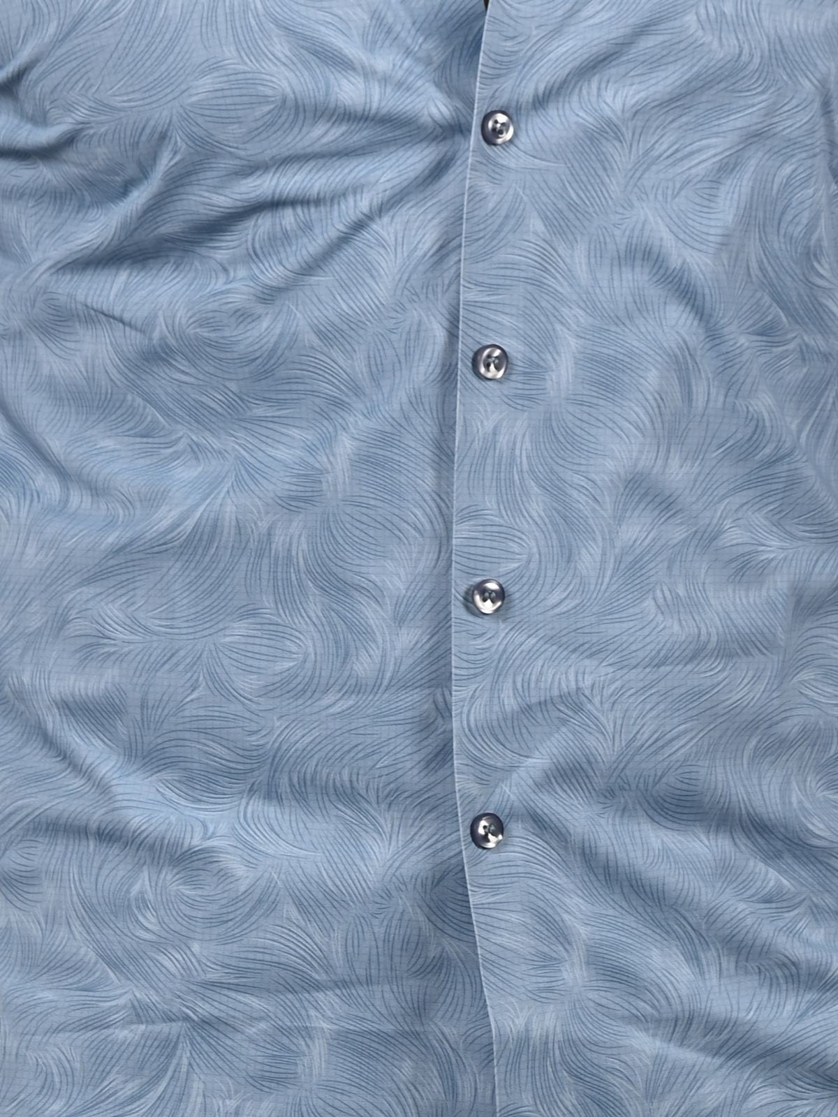 Franco Light Blue Lycra Printed Shirts For Men