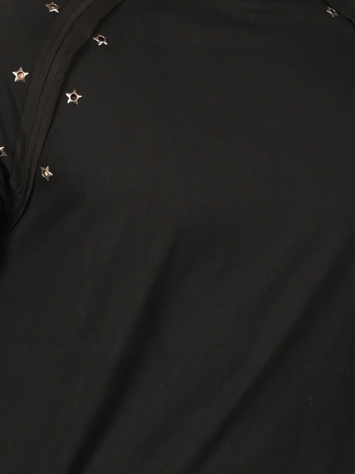 Franco Black Cotton Jersey Solid Design T-Shirt For Men