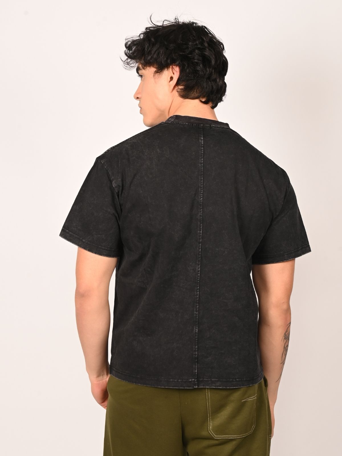 Franco Black Cotton Jersey Printed T-Shirt For Men