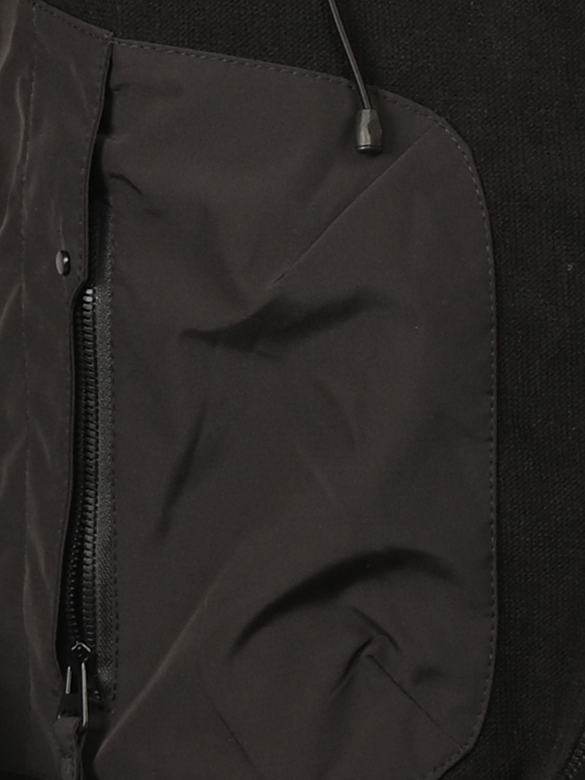 Franco Black Polyster chambray Solid Jackets For Men