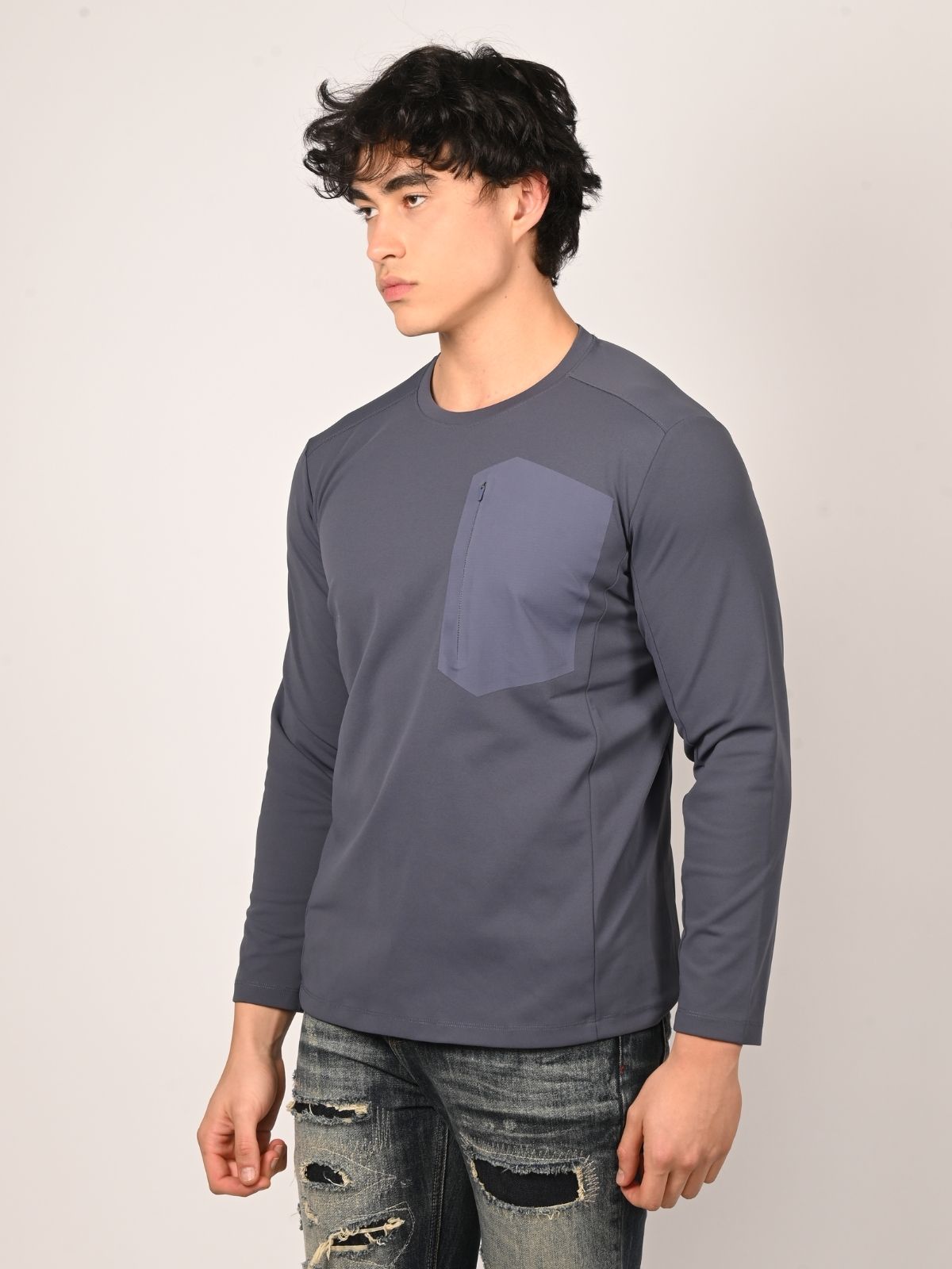 Franco Grey Cotton Lycra Solid T-Shirt For Men