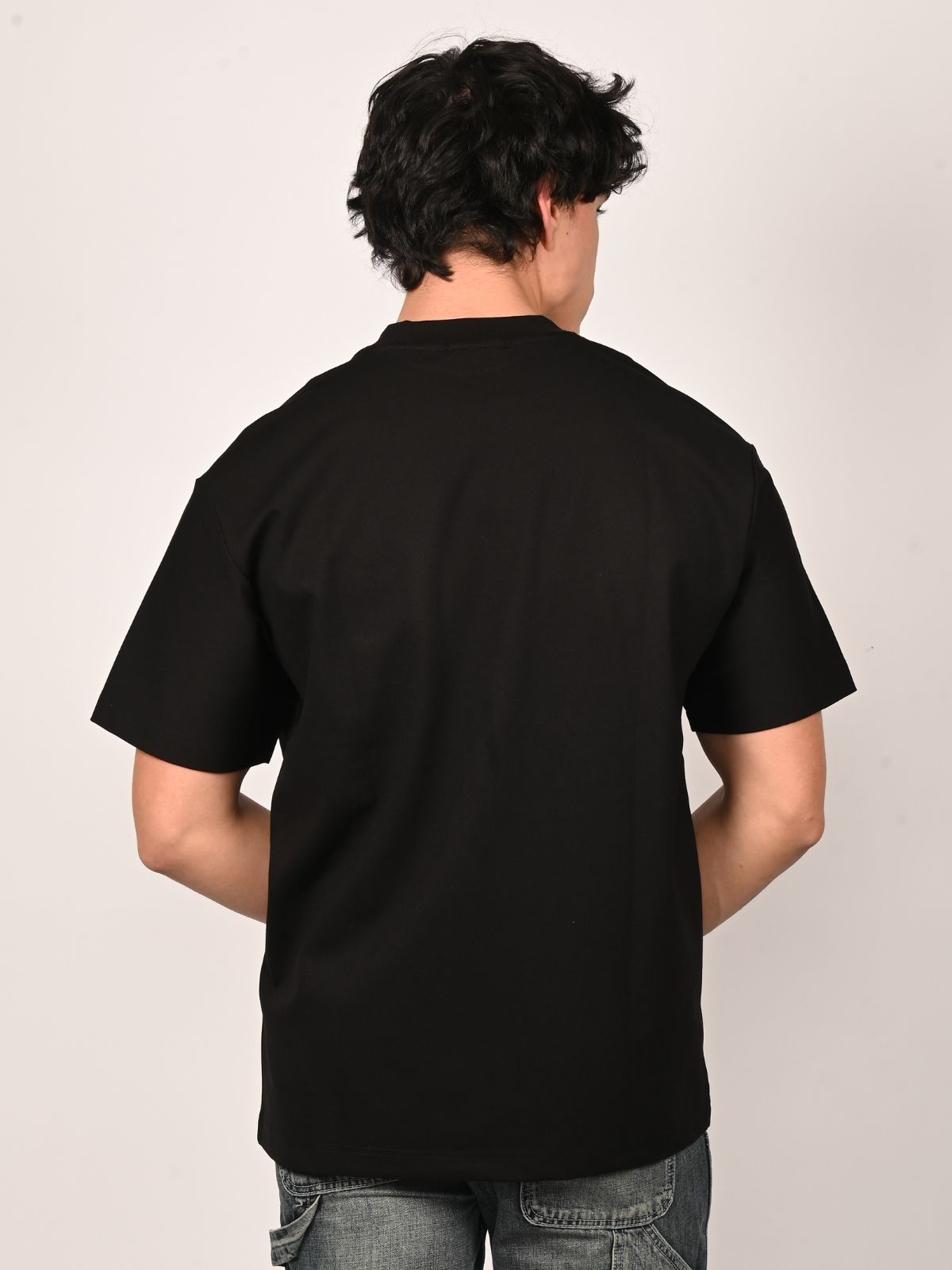 Franco Black Polyester Lycra Printed T-Shirt For Men