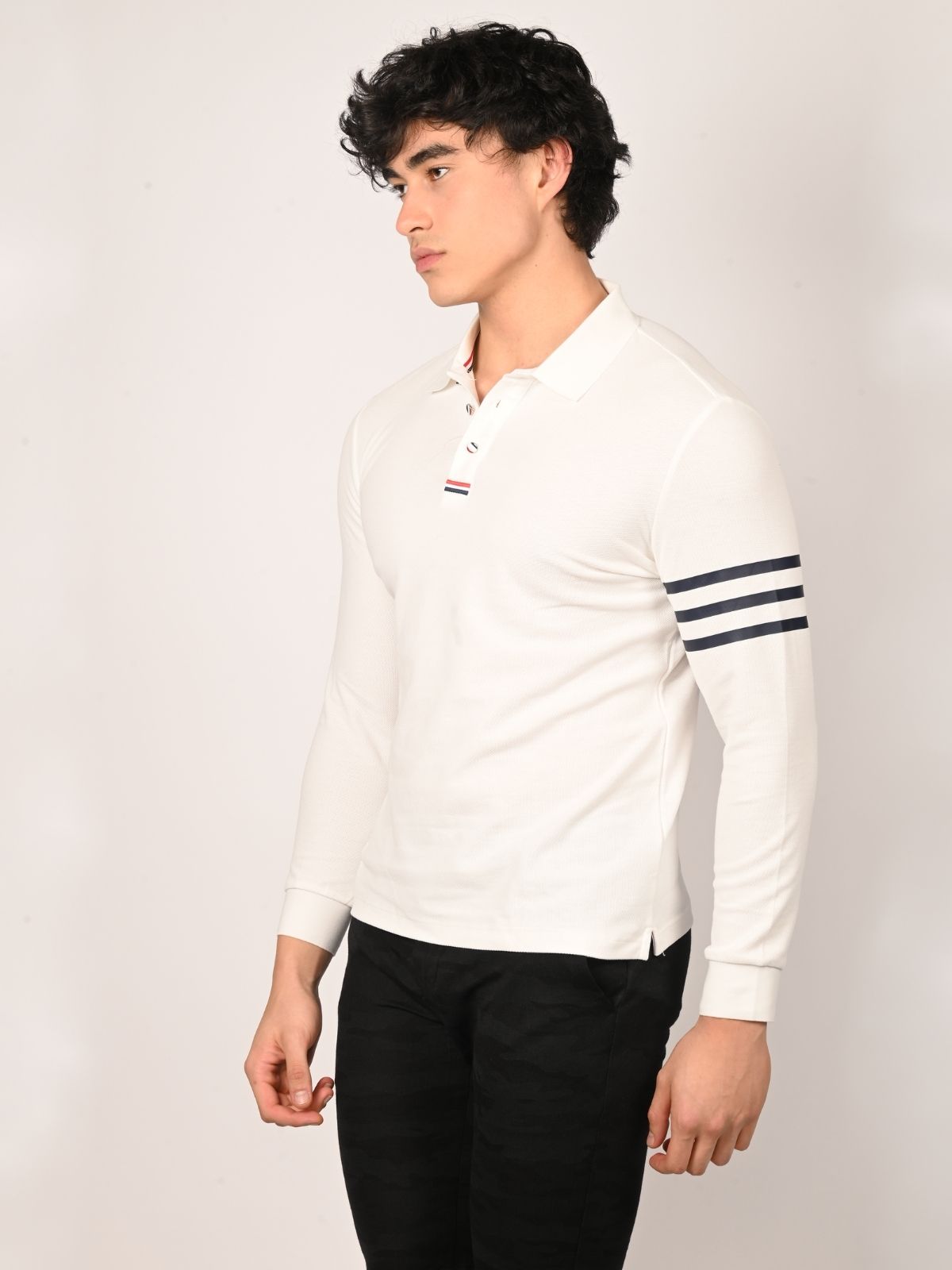 Franco White Cotton Pique Solid T-Shirt For Men