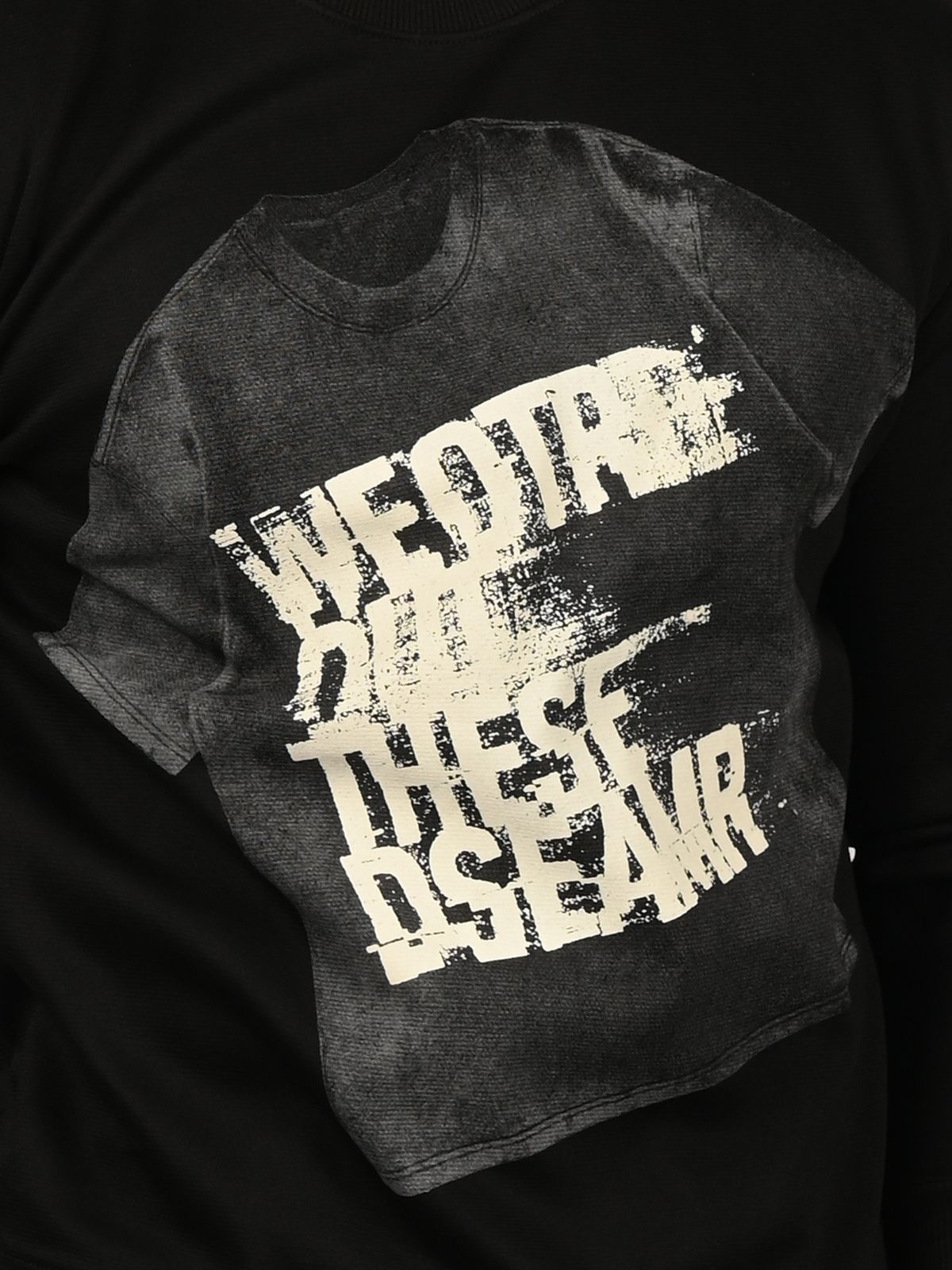 Franco Black Cotton Polyster Fleece Printed Sweatshirts For Men