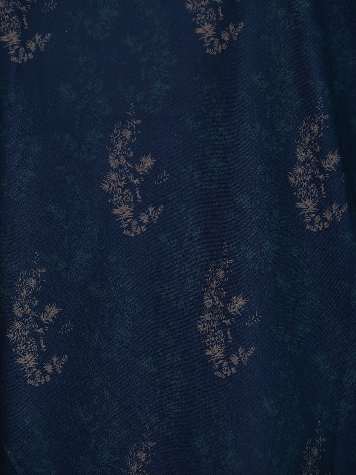 Franco Blue Satin Blend Printed Shirt For Men