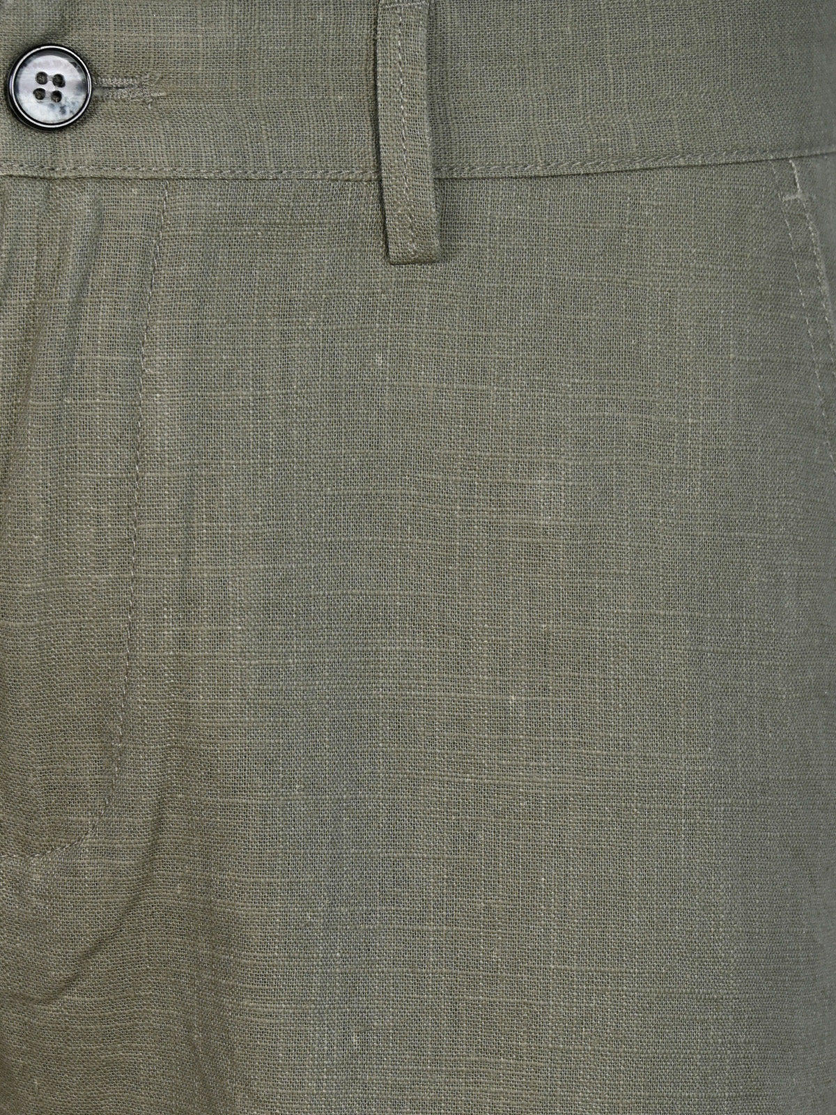 Franco Olive Green Cotton Solid Shorts For Men