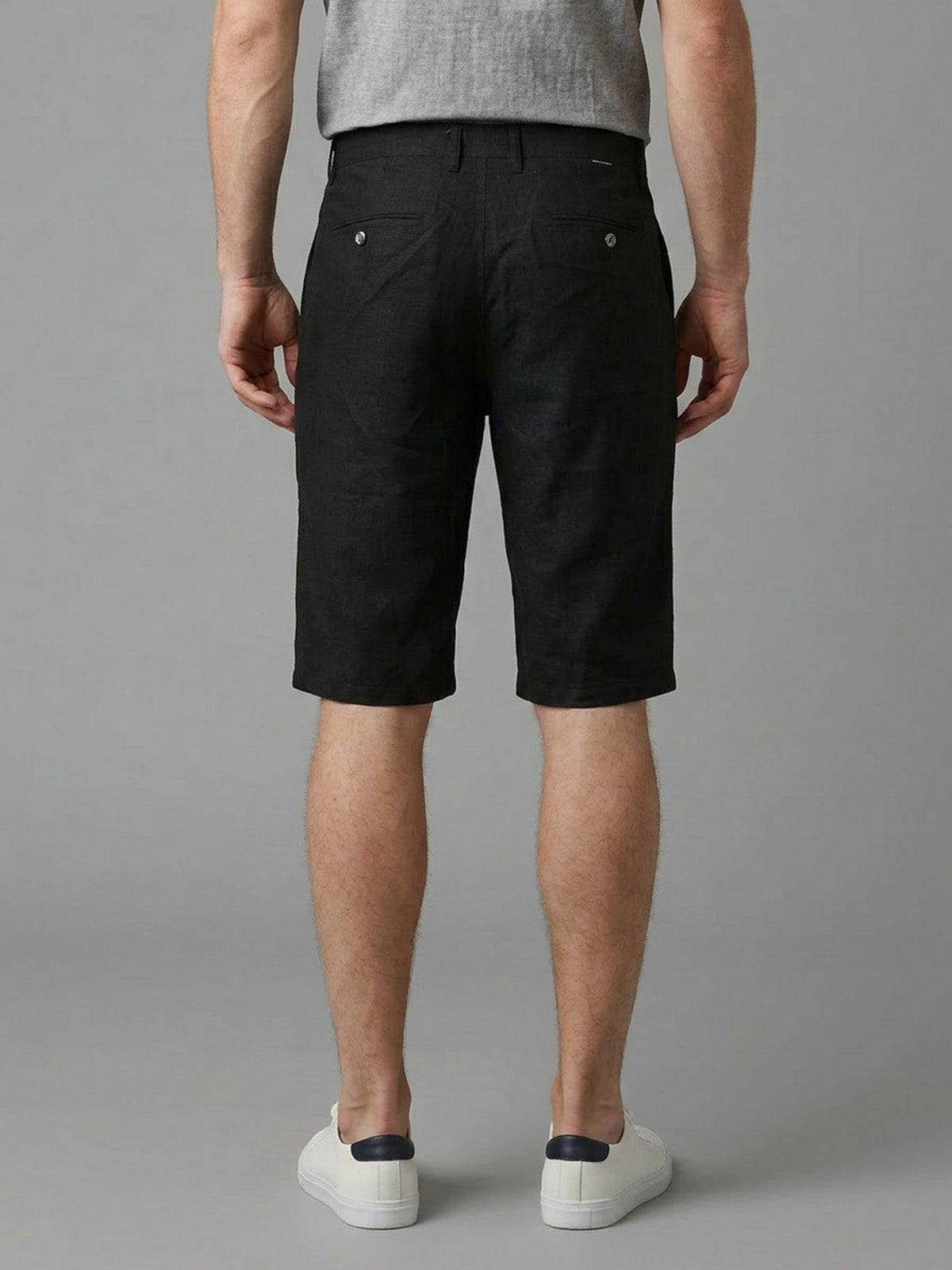 Franco Black Cotton Solid Shorts For Men