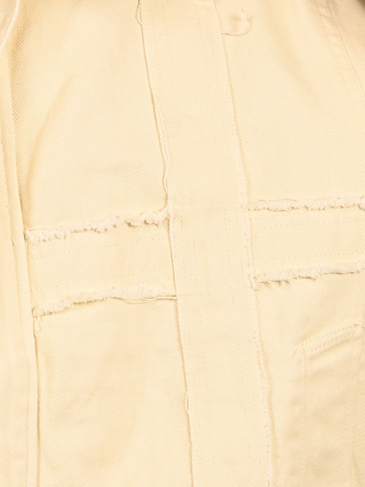 Franco Off White Cotton Twill Solid Jacket For Men