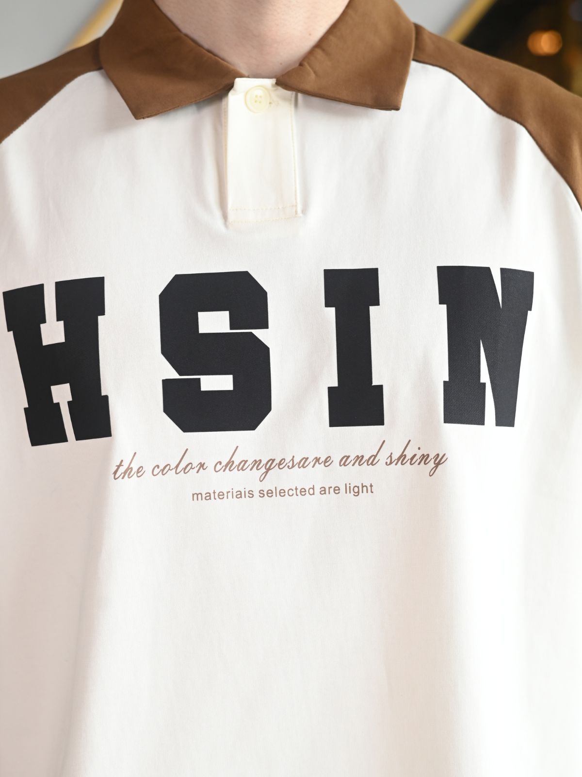 Beige Printed Cotton Jersey Polo T-shirt For Men