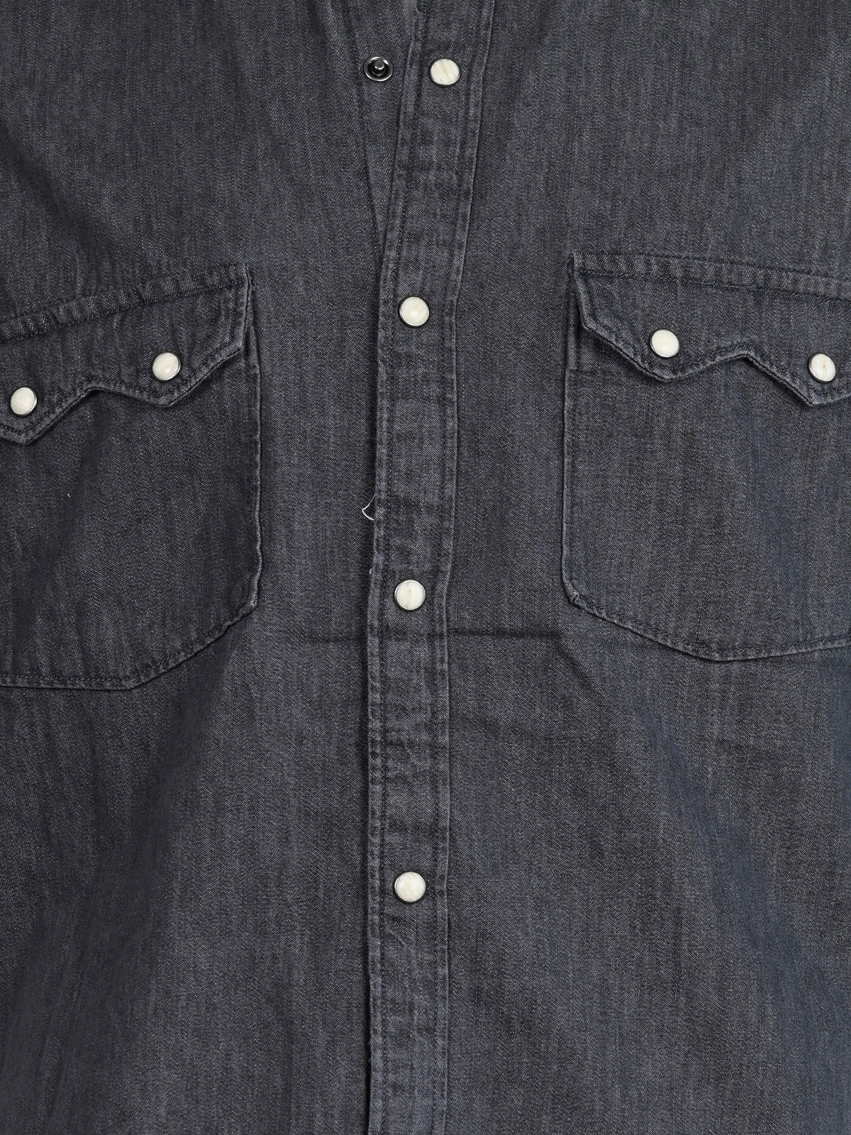 Franco Grey Denim Plain Shirt For Men