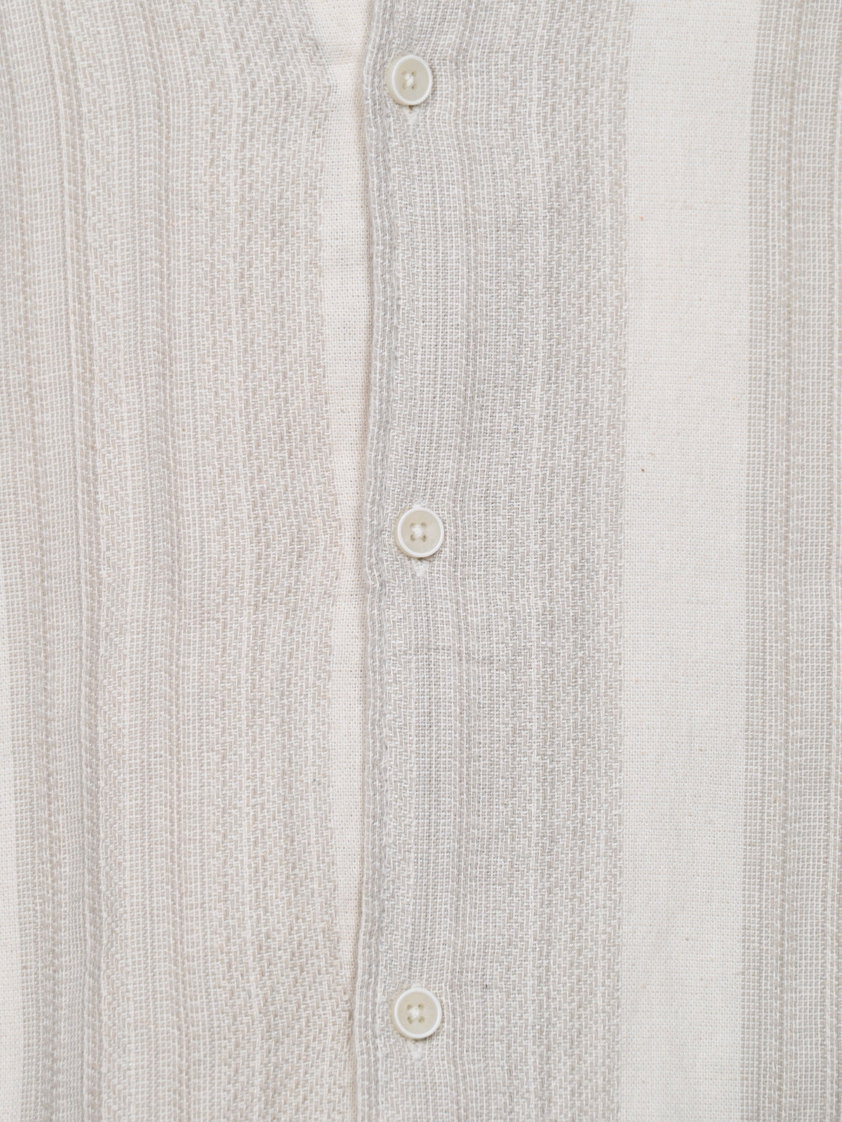 Franco Off White Cotton Blend Striped Shirt For Men