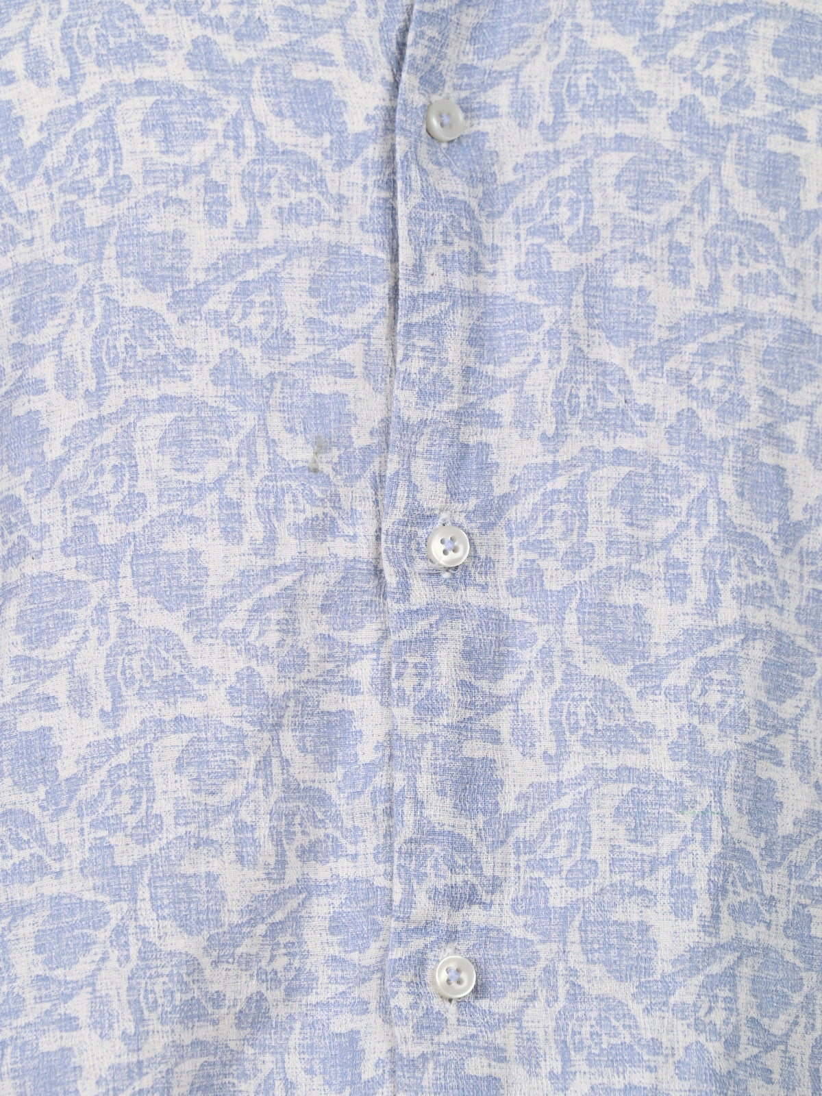 Franco Light Blue Cotton Linen Plain Shirt For Men