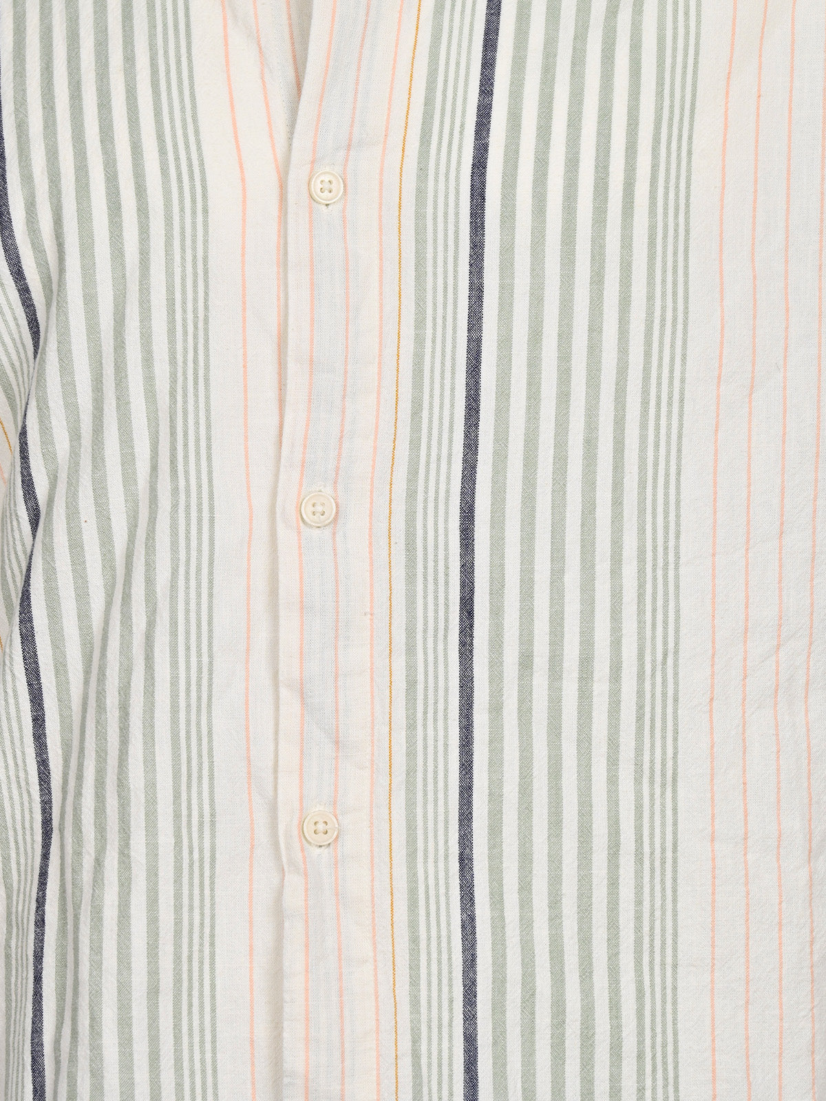 Franco Green Cotton Striped Shirt For Men