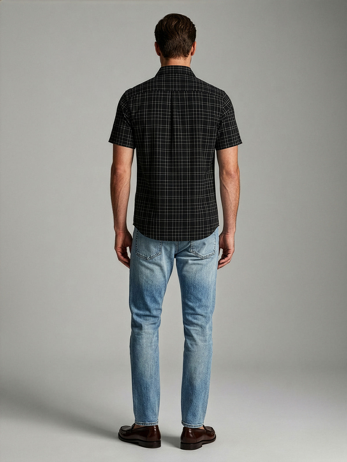 Franco Black Cotton Blend Striped Shirt For Men