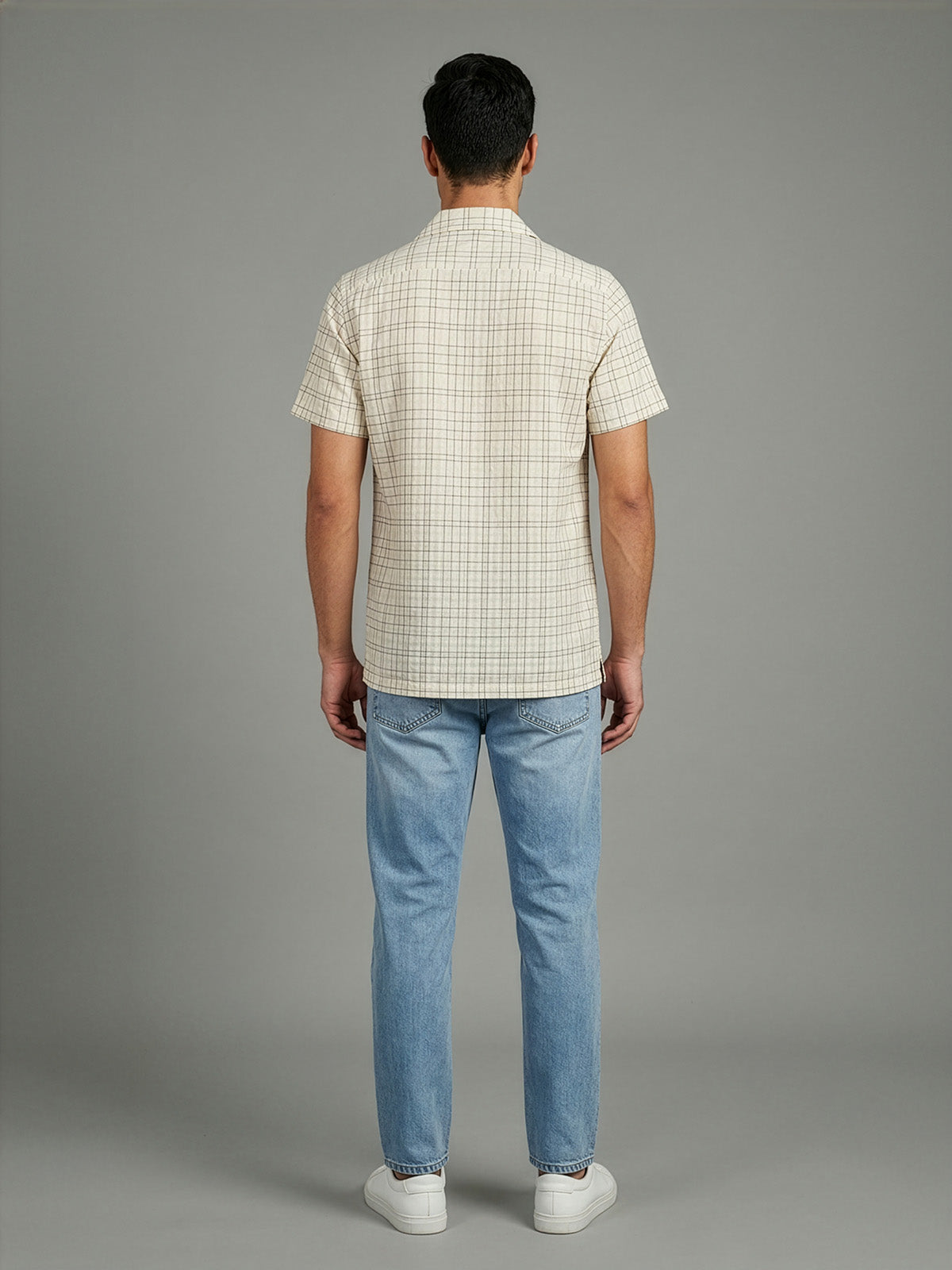 Franco White Cotton Blend Striped Shirt For Men