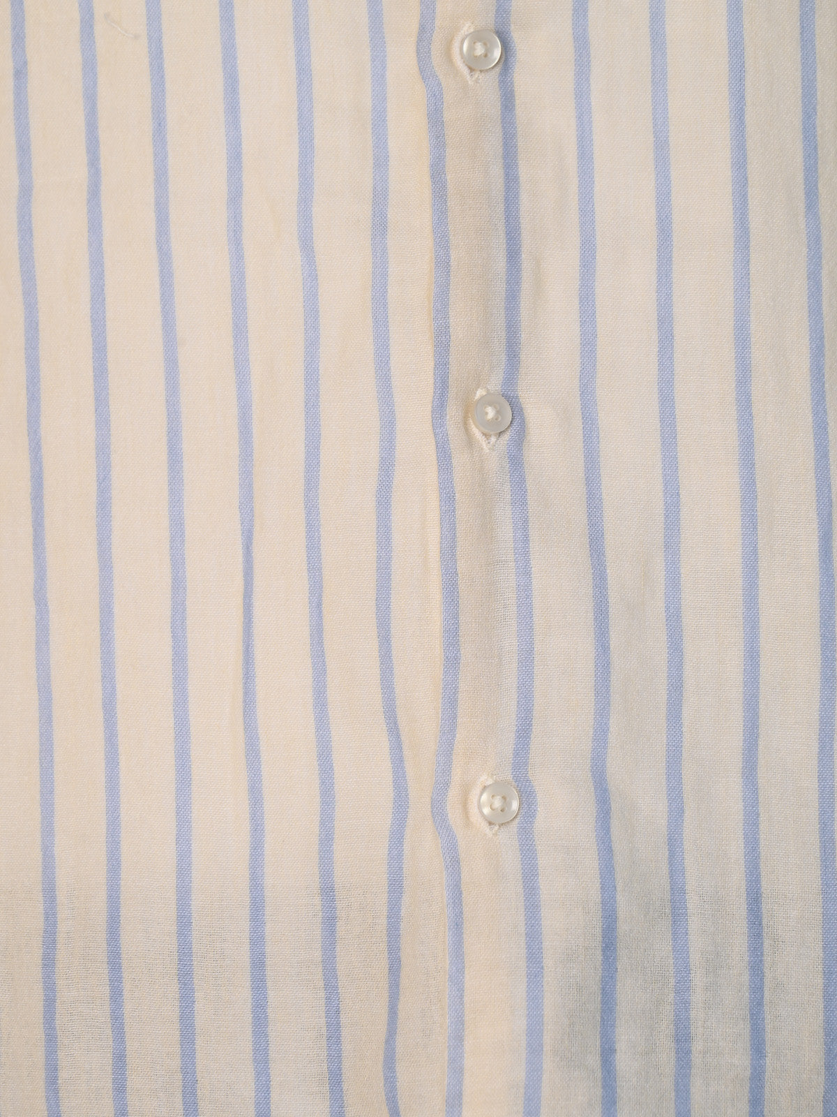 Franco Light Yellow Cotton Blend Striped Shirt For Men