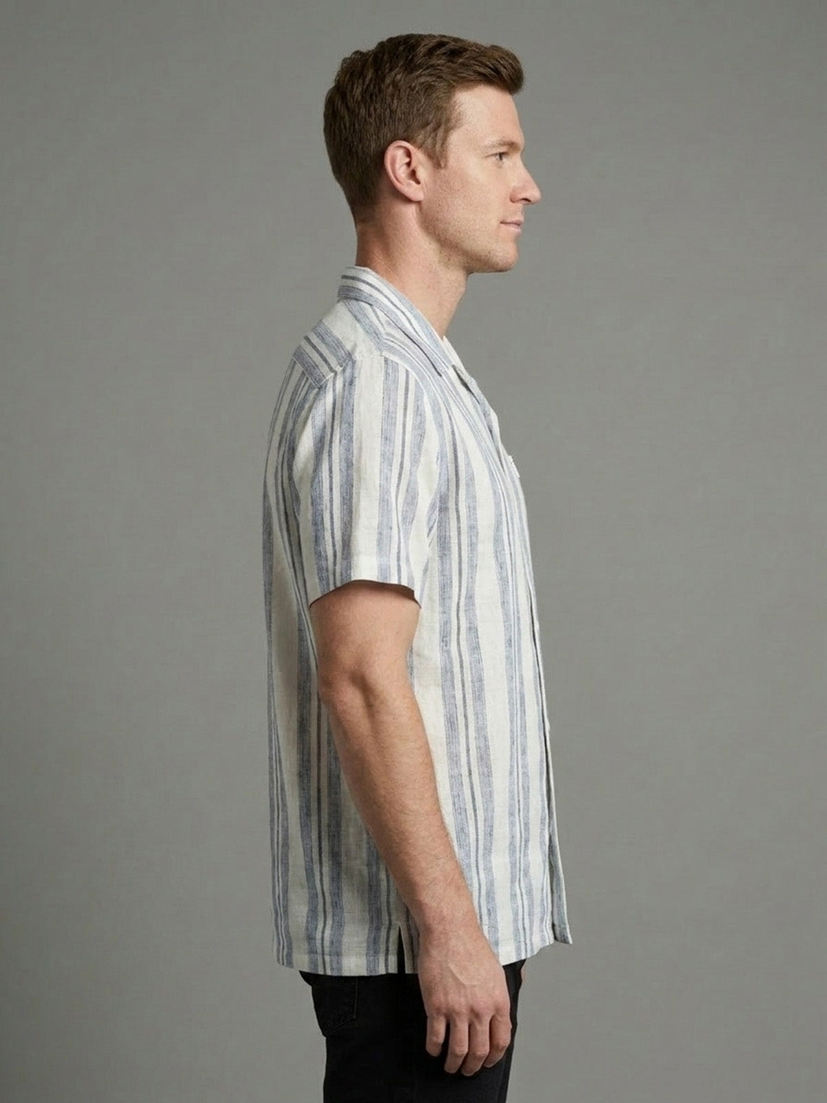 Franco White And Blue Cotton Solid Shirt For Men