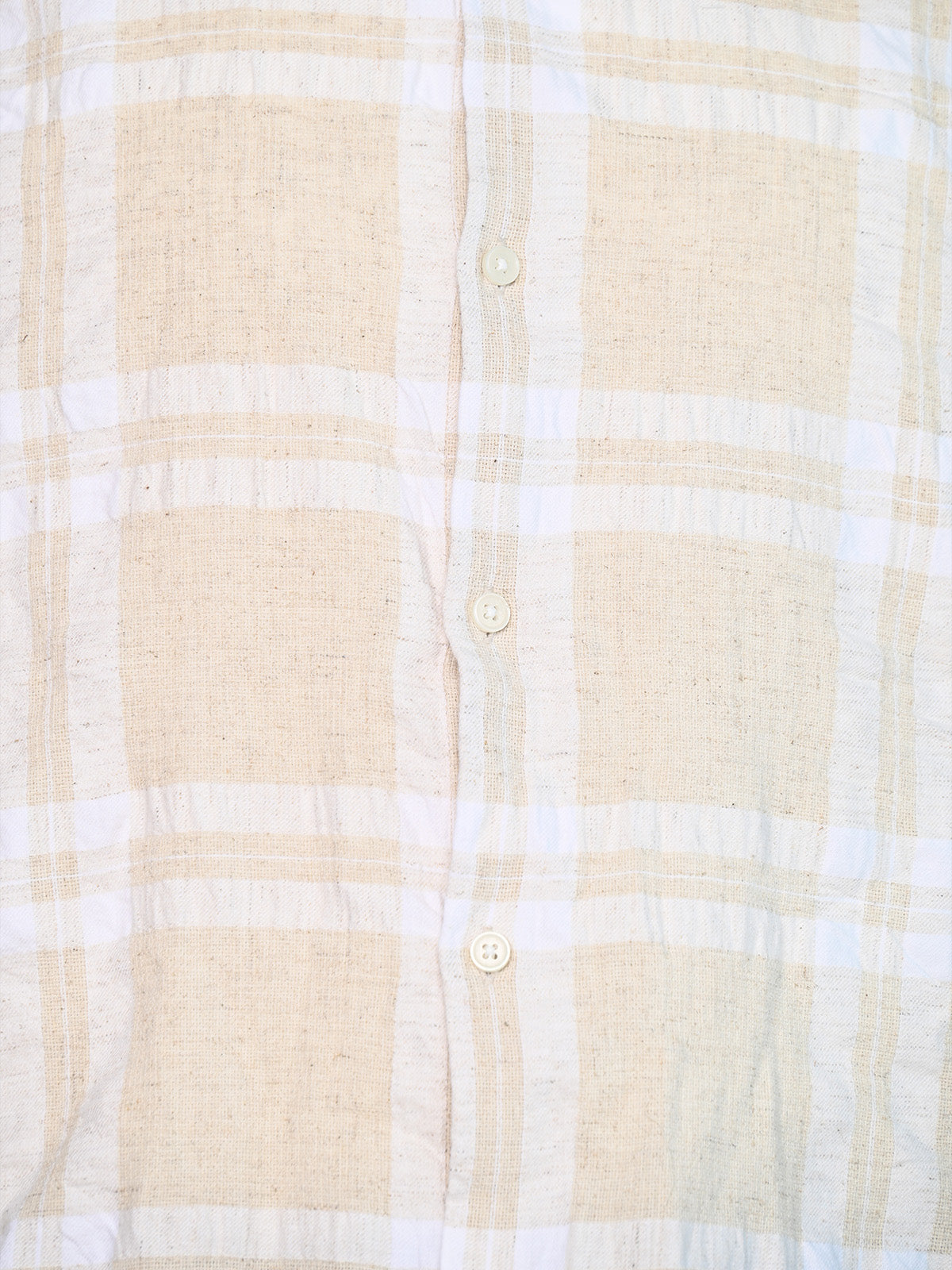 Franco Beige Cotton Solid Shirt For Men