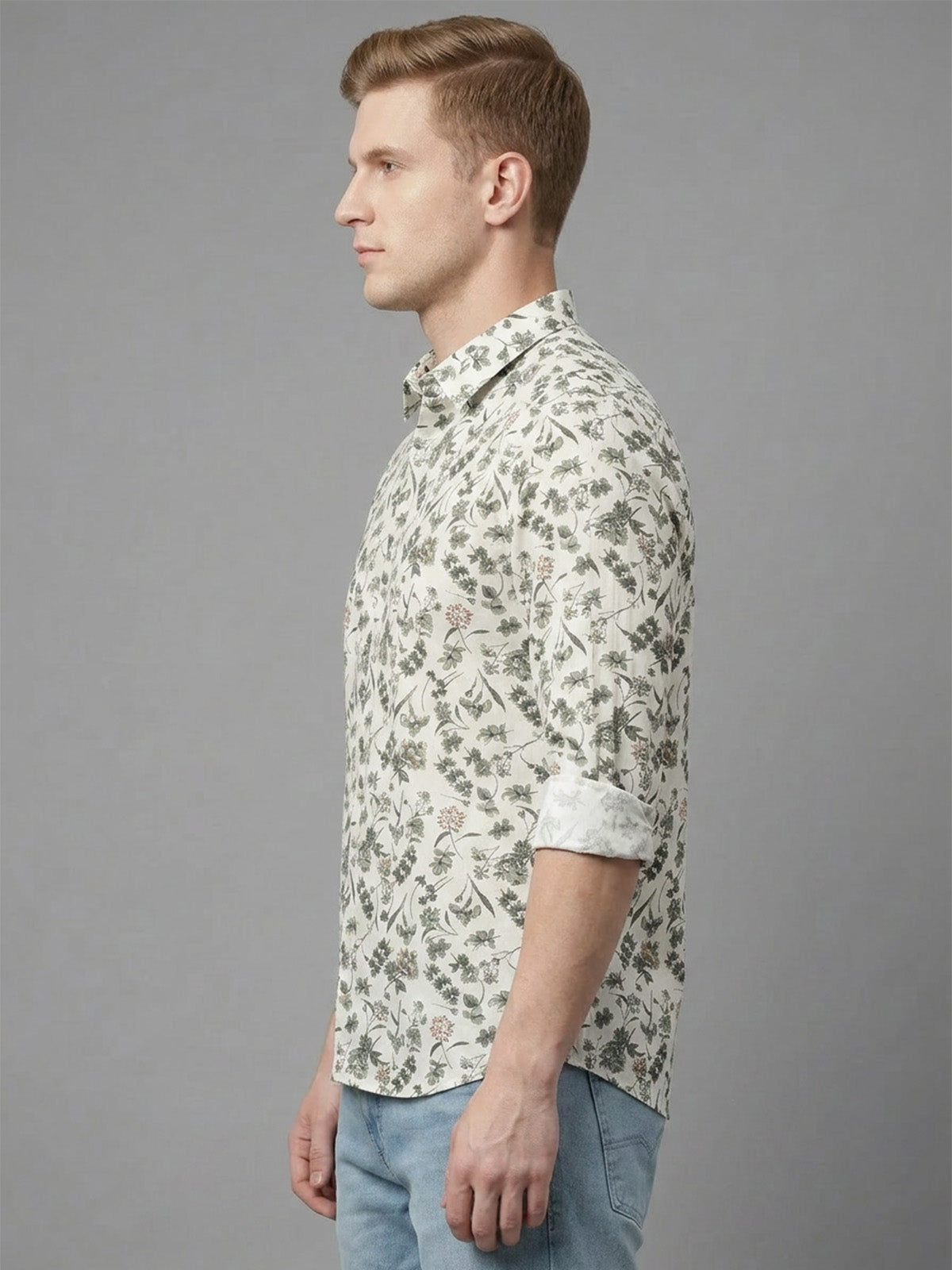 Franco White Cotton Solid Shirt For Men