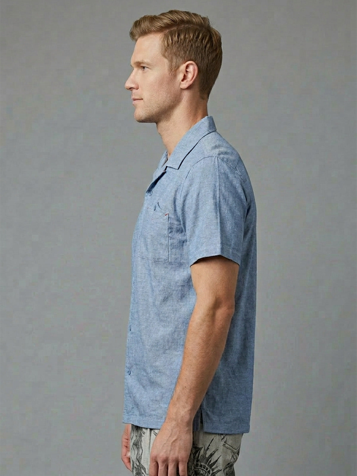 Franco Blue Cotton Blend Solid Shirt For Men