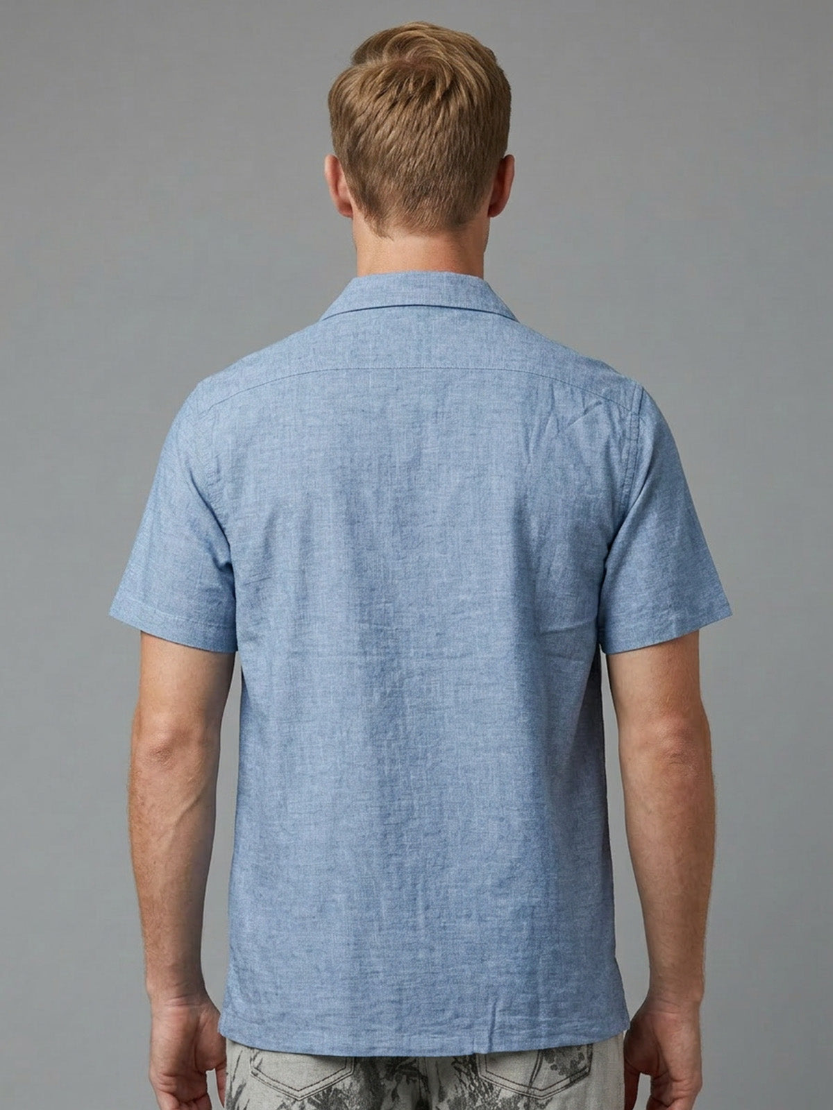 Franco Blue Cotton Blend Solid Shirt For Men
