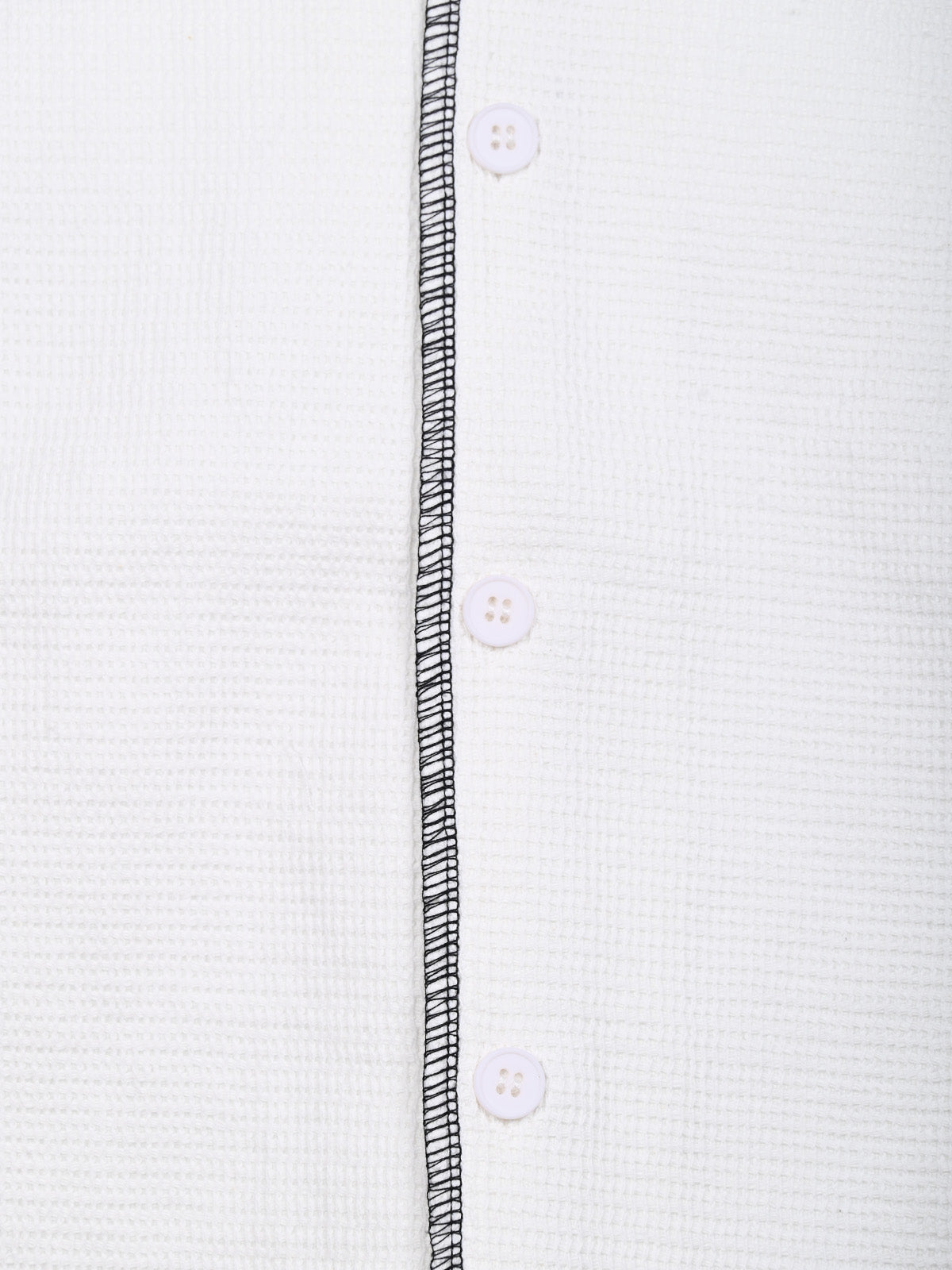 Franco White Knitted Solid Co-Ord Set For Men
