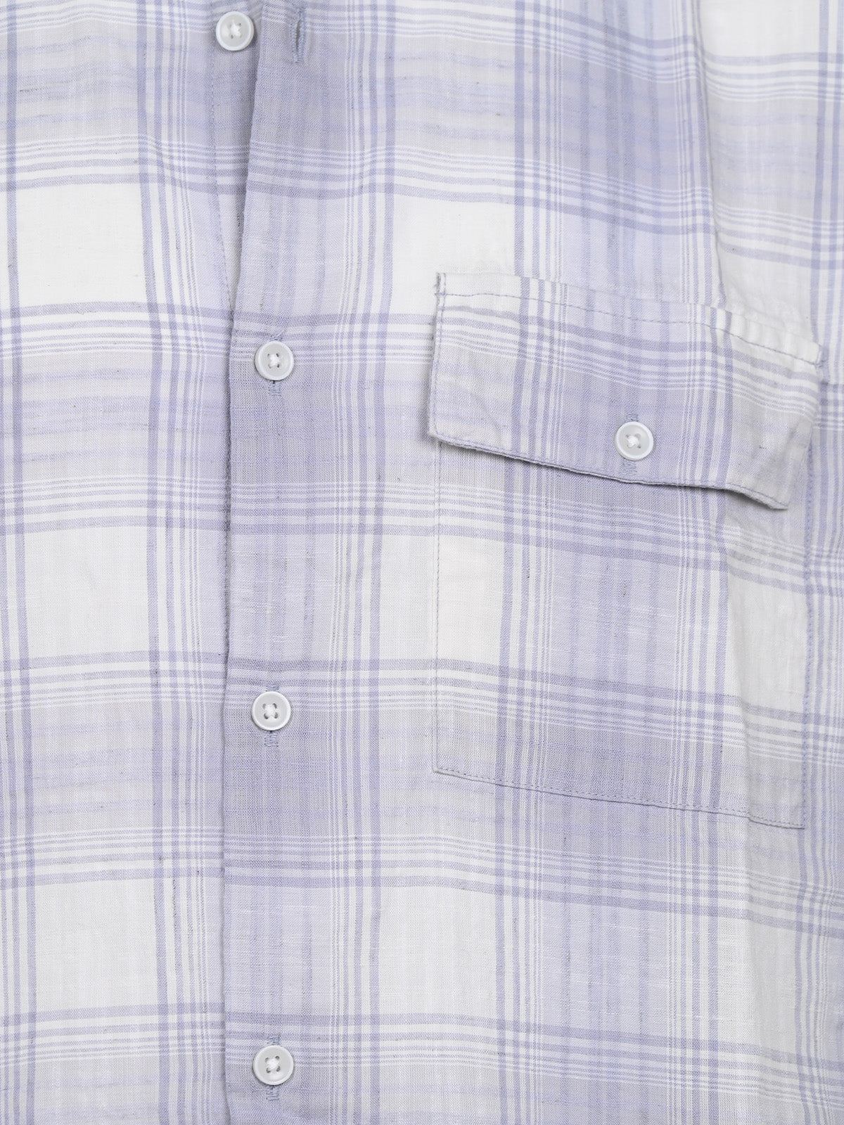 Franco Lavender Cotton Blend Checkered Shirt For Men