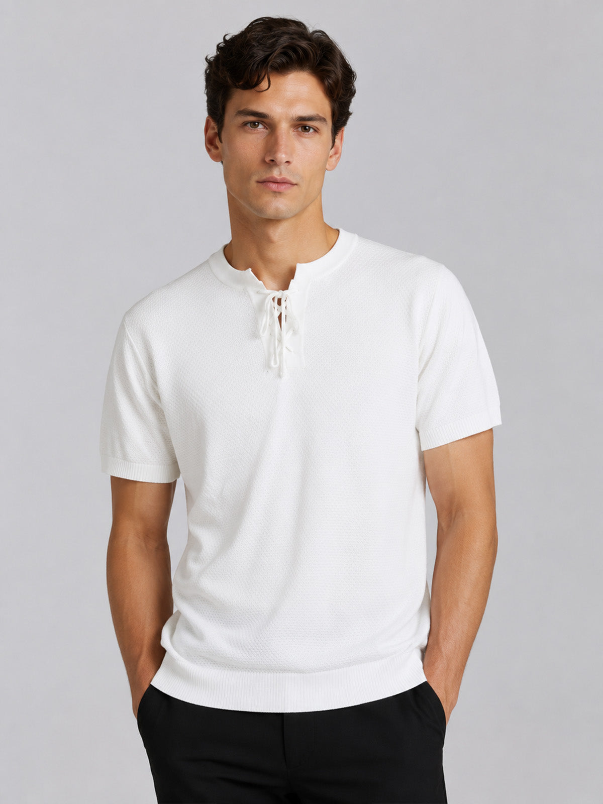Franco White Cotton Blend Solid T-shirt For Men