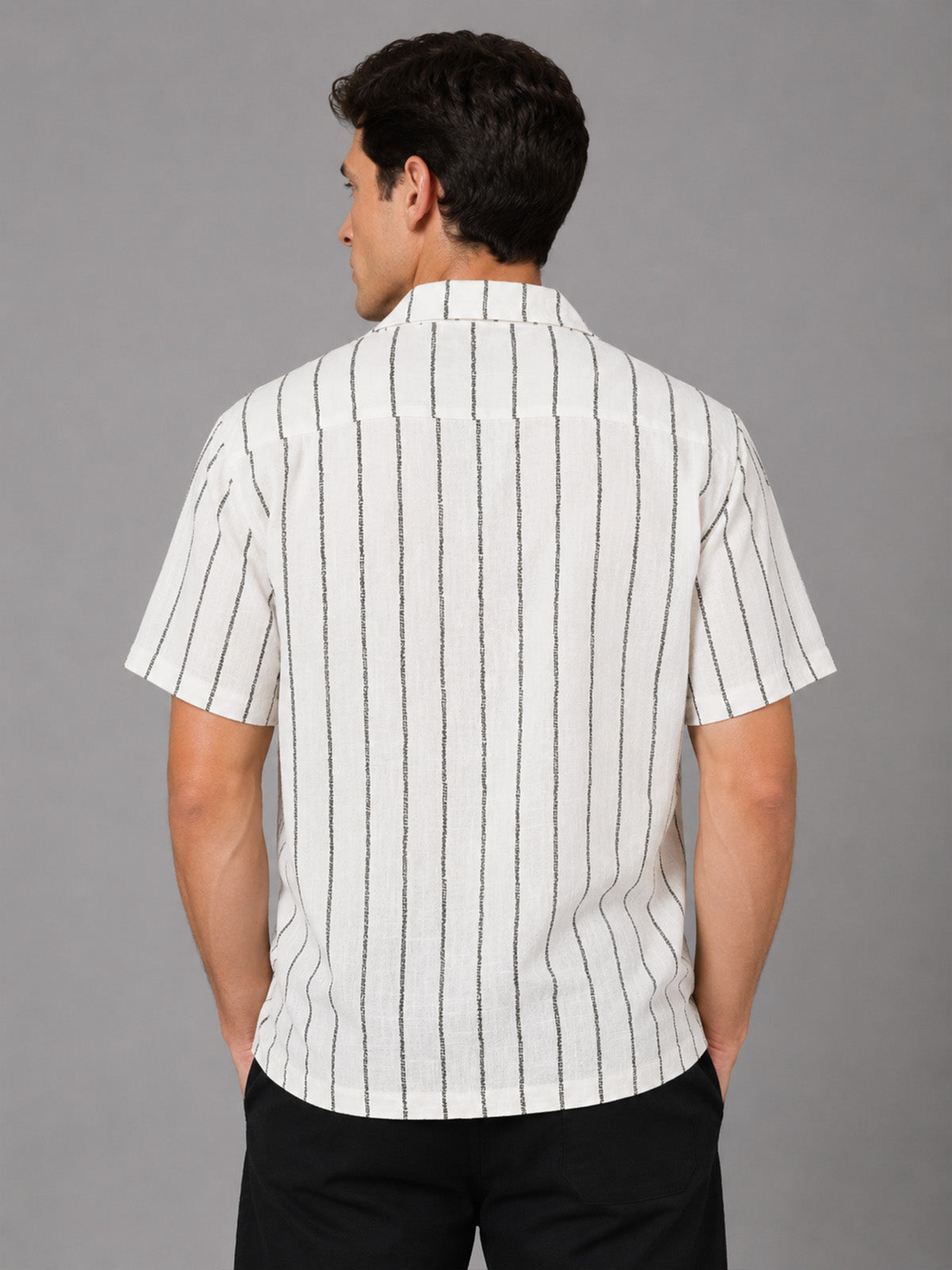 Franco White And Green Cotton Blend Printed Shirt For Men
