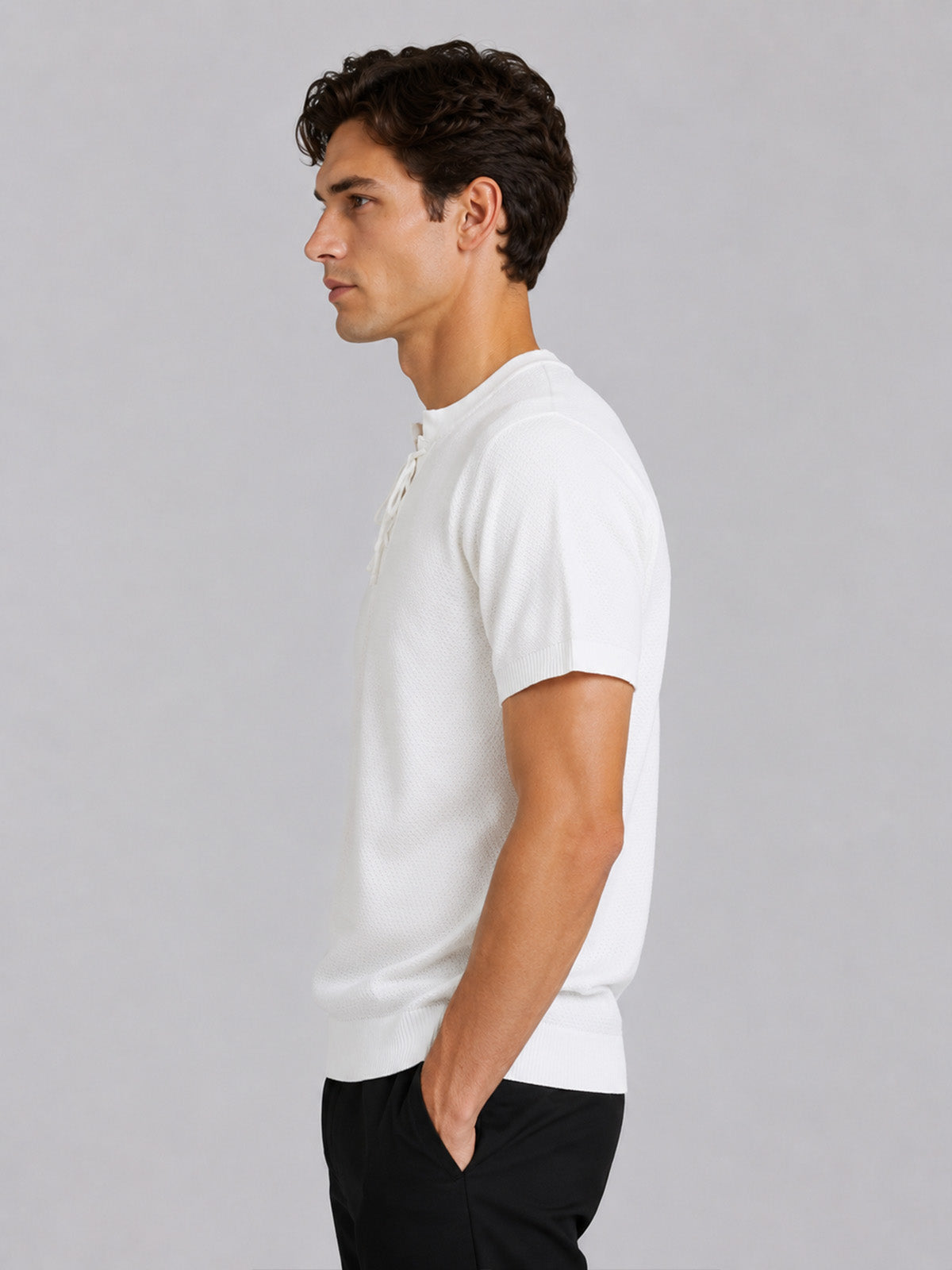 Franco White Cotton Blend Solid T-shirt For Men