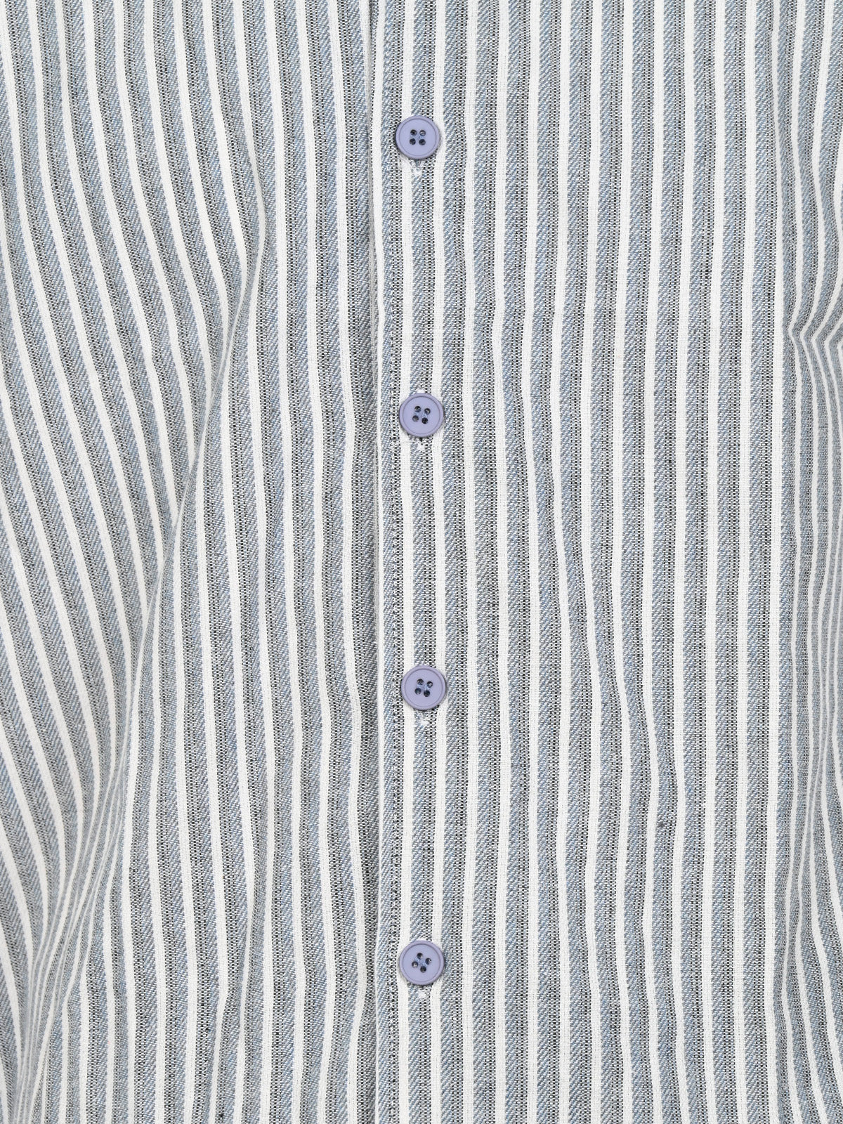 Franco Blue Cotton Blend Striped Shirt For Men