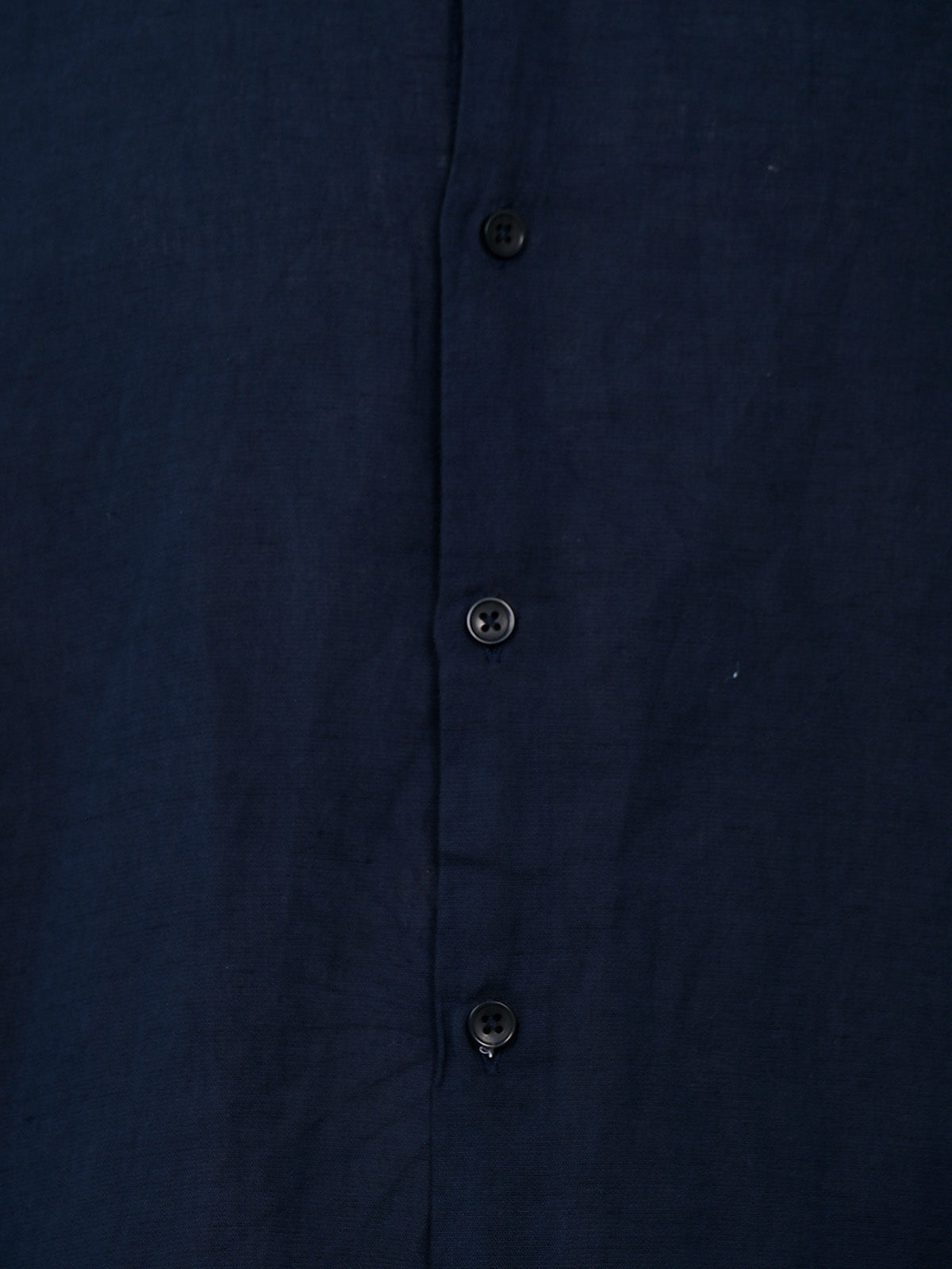 Franco Navy Blue Cotton Blend Plain Shirt For Men