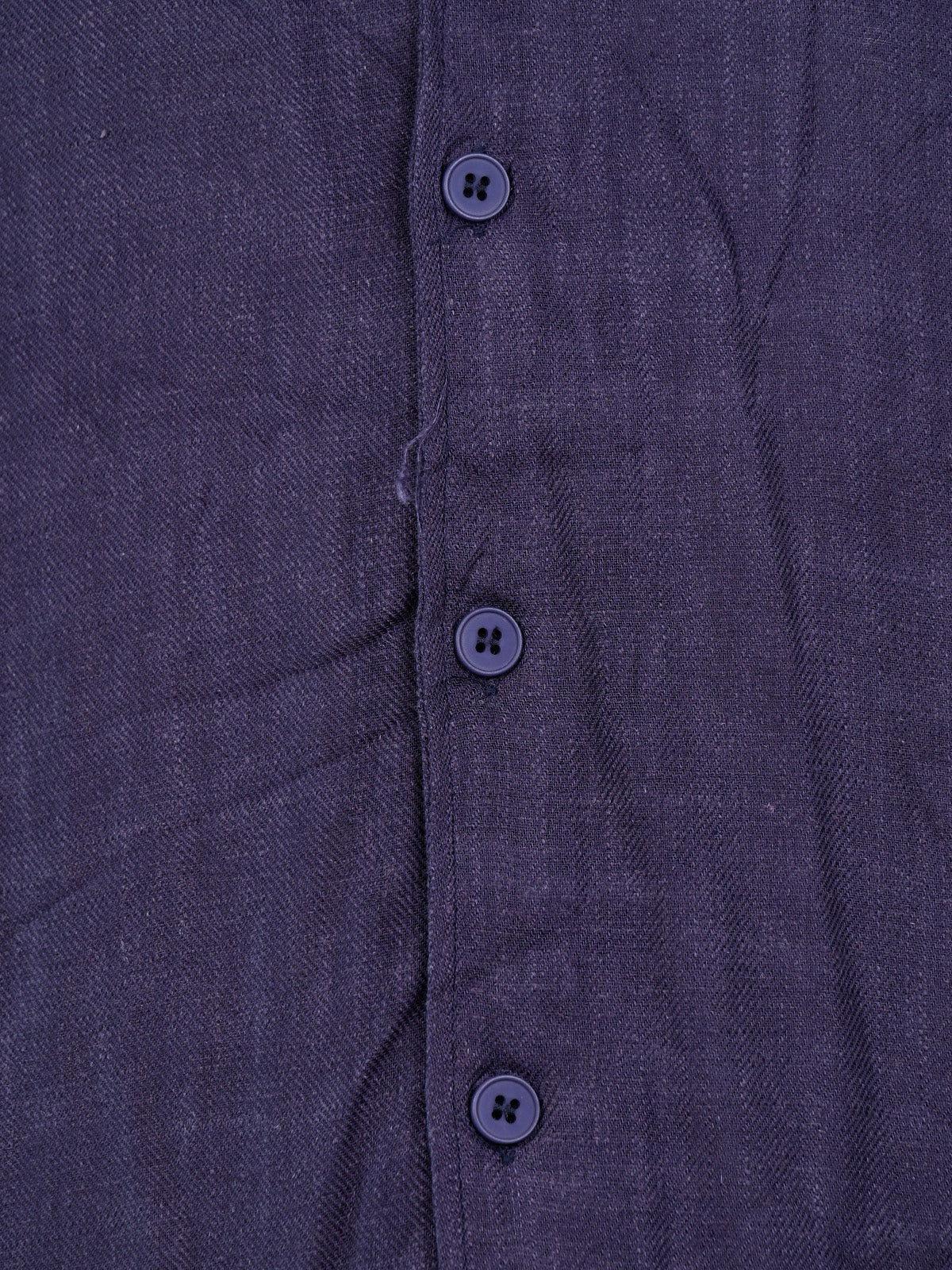 Franco Navy Blue Cotton Blend Plain Shirt For Men