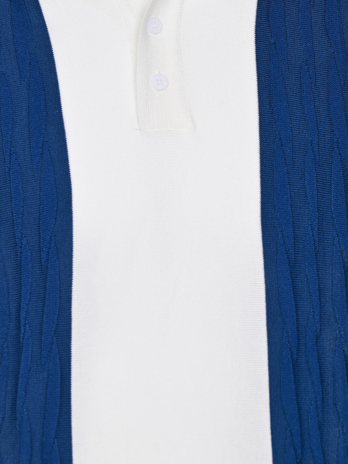 Franco White And Dark Blue Cotton Blend Solid Polo T-shirt For Men