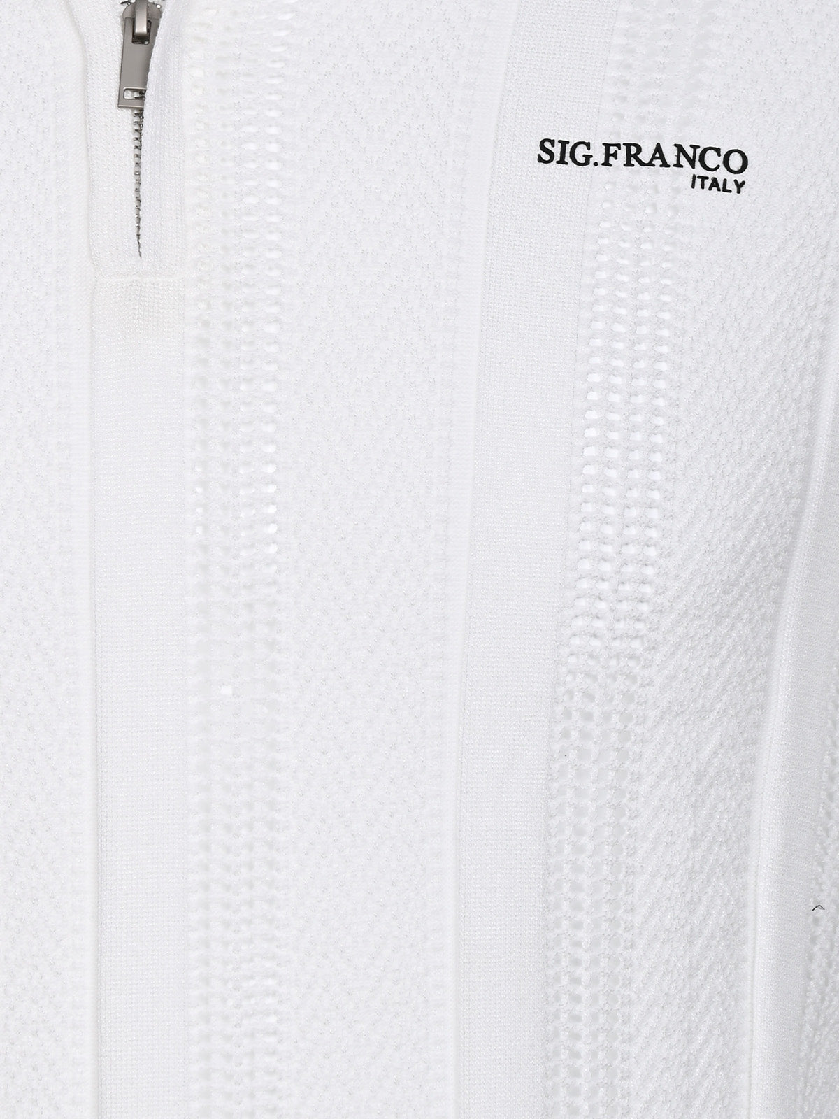 Franco White Cotton Blend Solid Polo T-shirt For Men