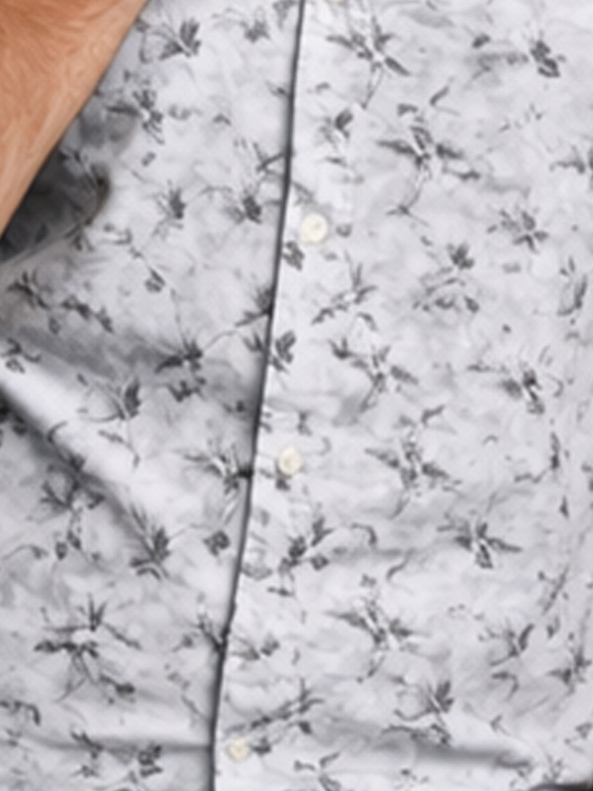 Franco Grey Cotton Blend Printed Shirt For Men