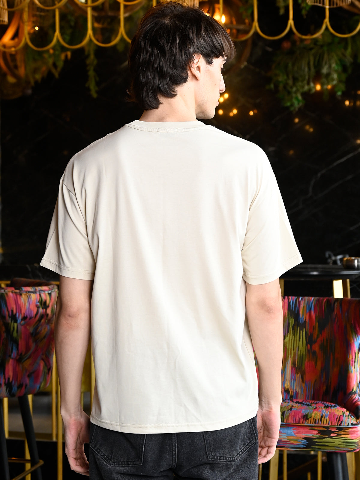 Off White Printed Cotton Jersey T-shirt For Men