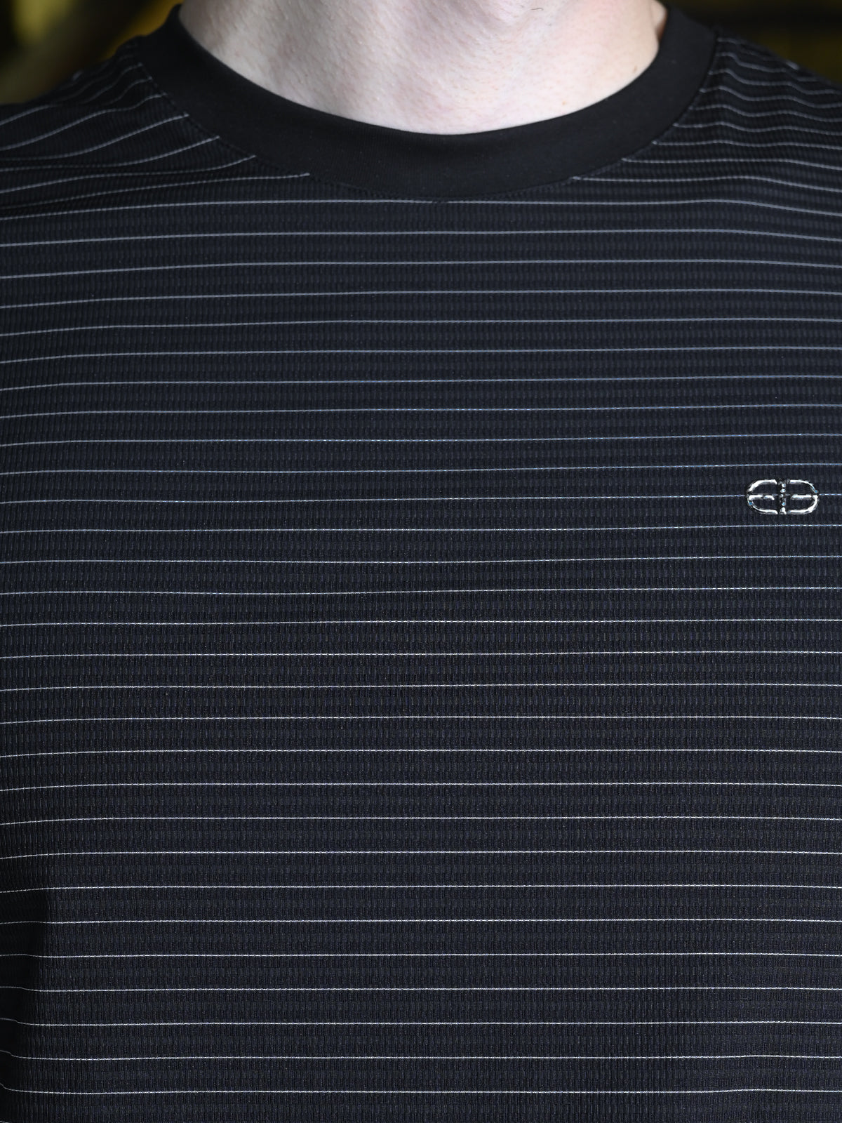 Black Printed polyester Lycra T-shirt For Men