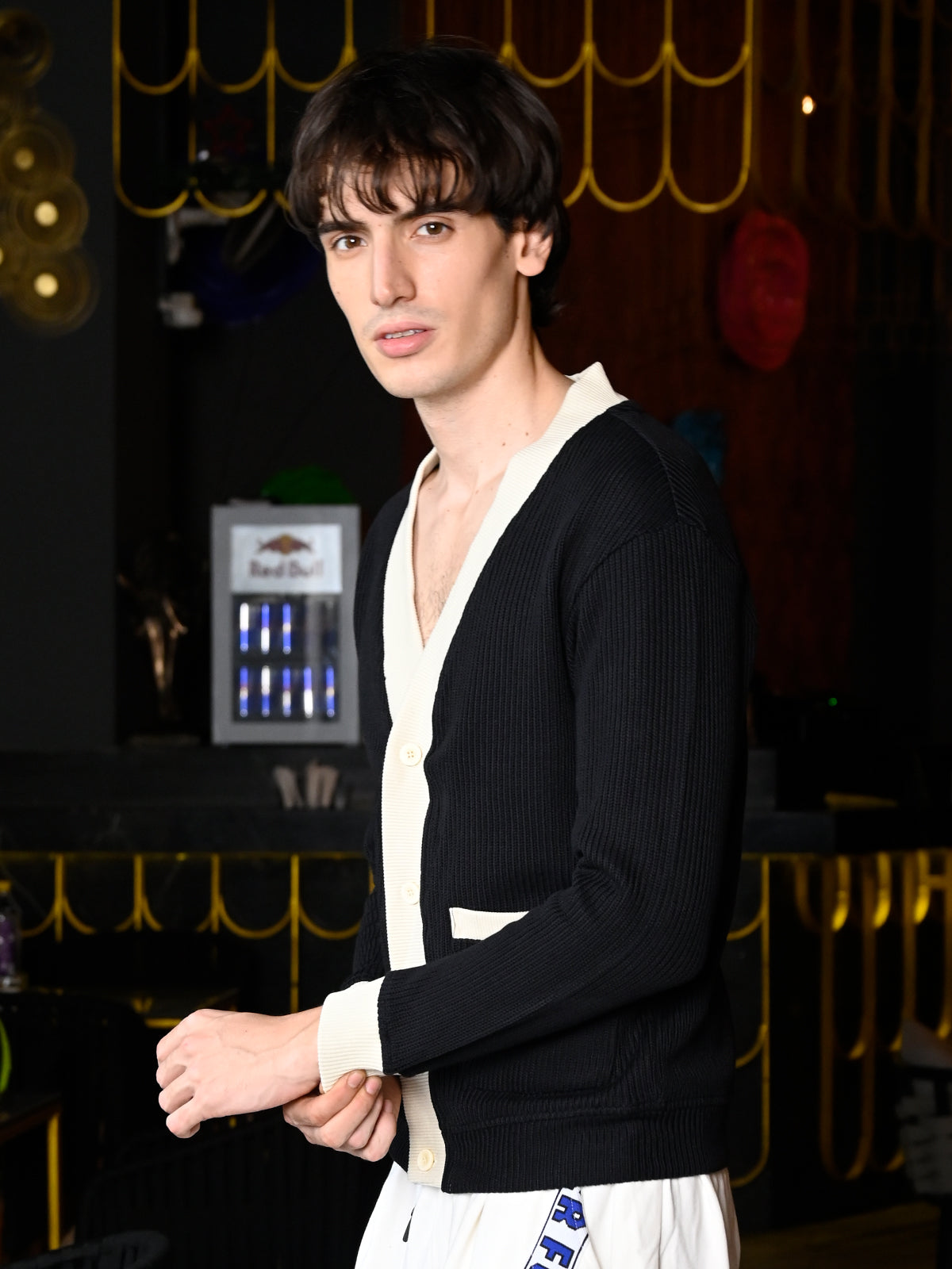 Black Solid Woolen Jacket For Men