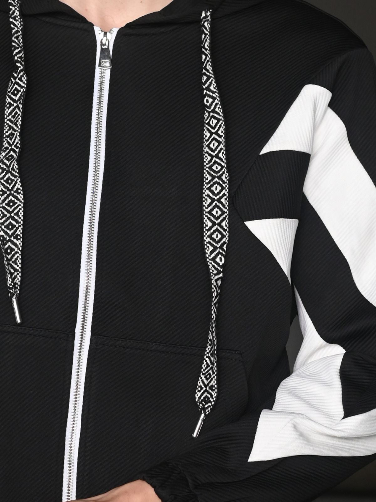 Black Solid Heavy GSN Twil jersey Jacket For Men