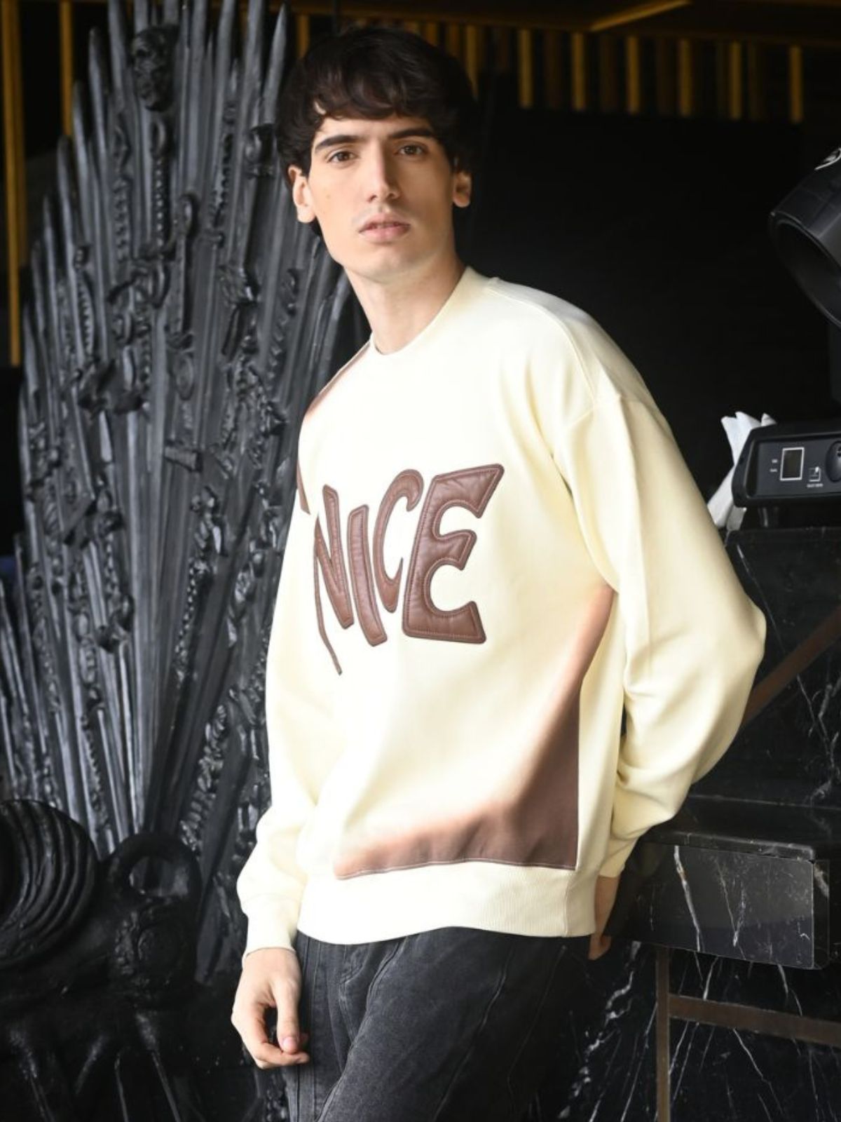 Off White Embellished Heavy gsm rib T-shirt For Men