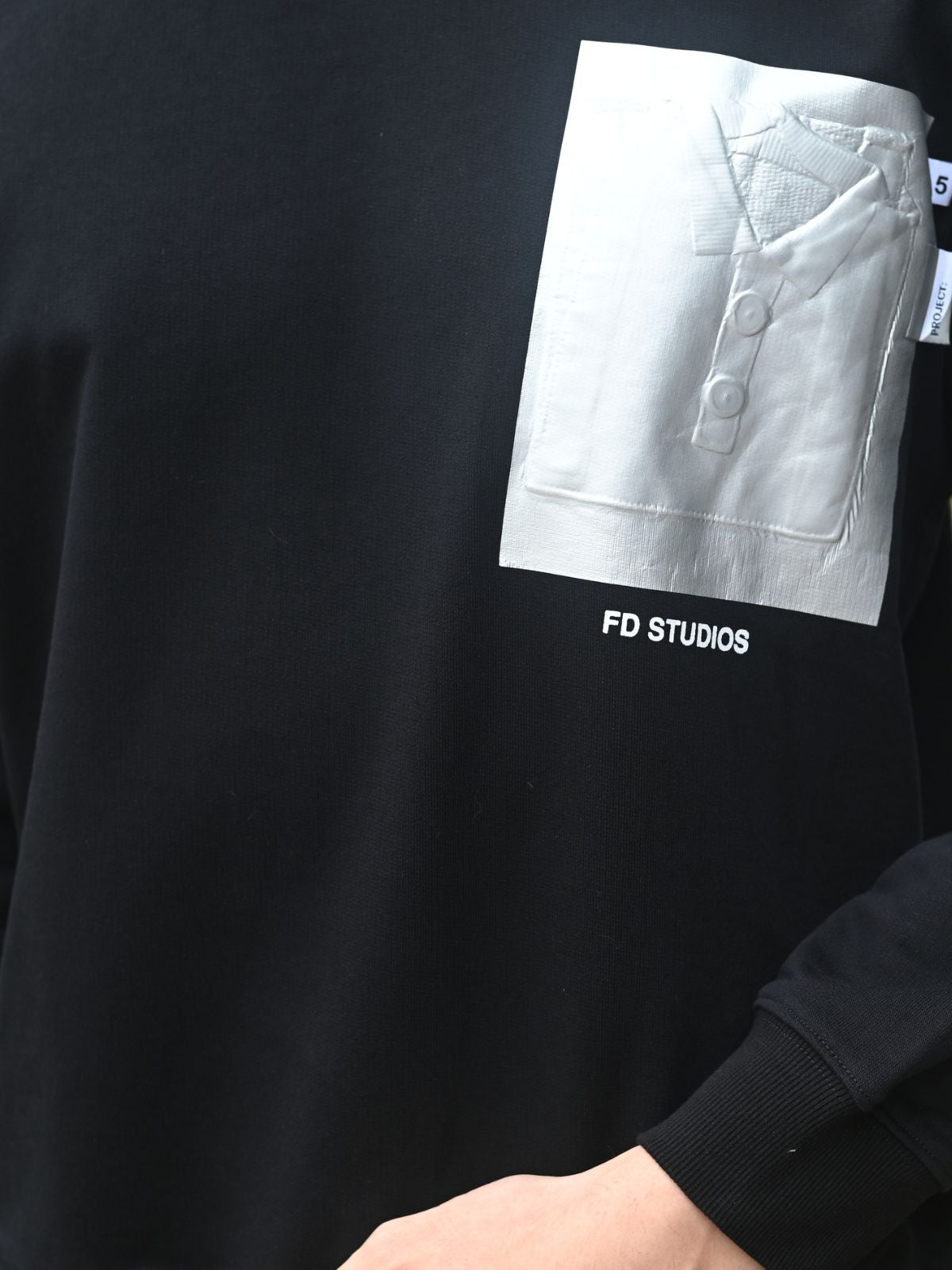 Black Patterned Cotton T-shirt For Men