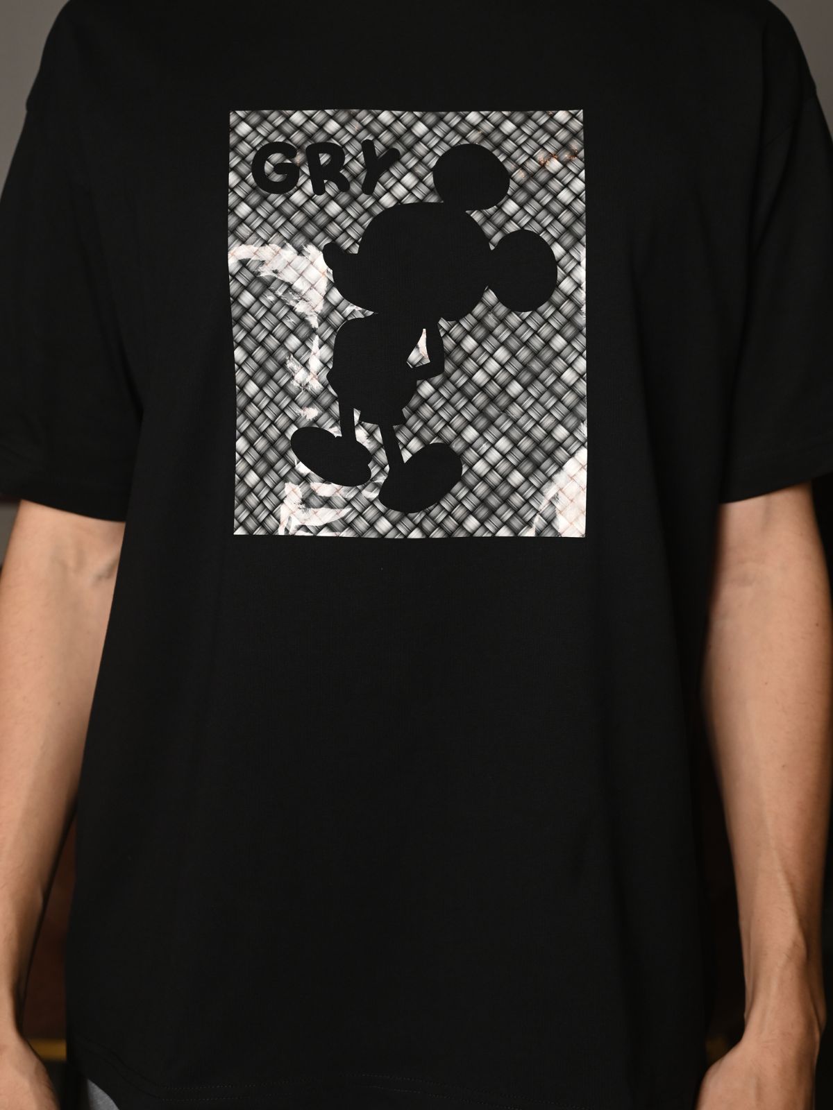 Black Printed Cotton jersey T-shirt For Men