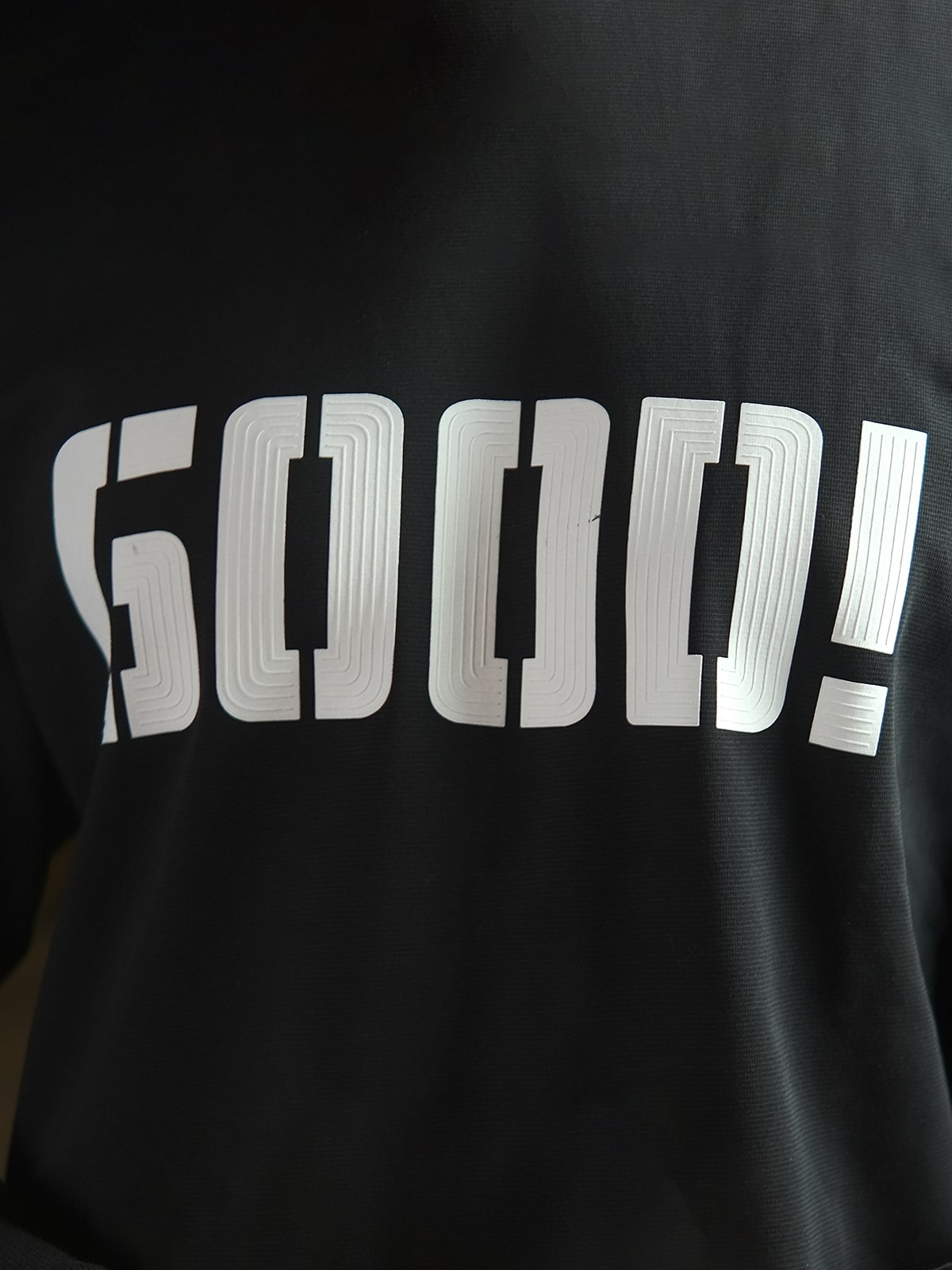 Black Cotton Rib Jersey Printed Sweatshirt For Men